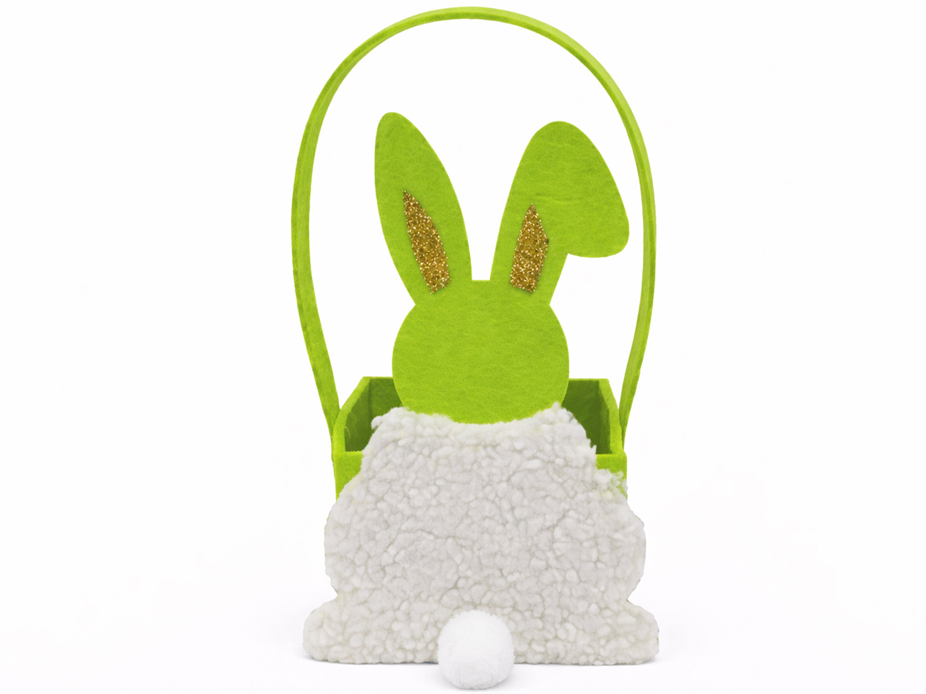 Cesta de fieltro con forma de conejo en 4 colores | Embalaje para dulces de Pascua