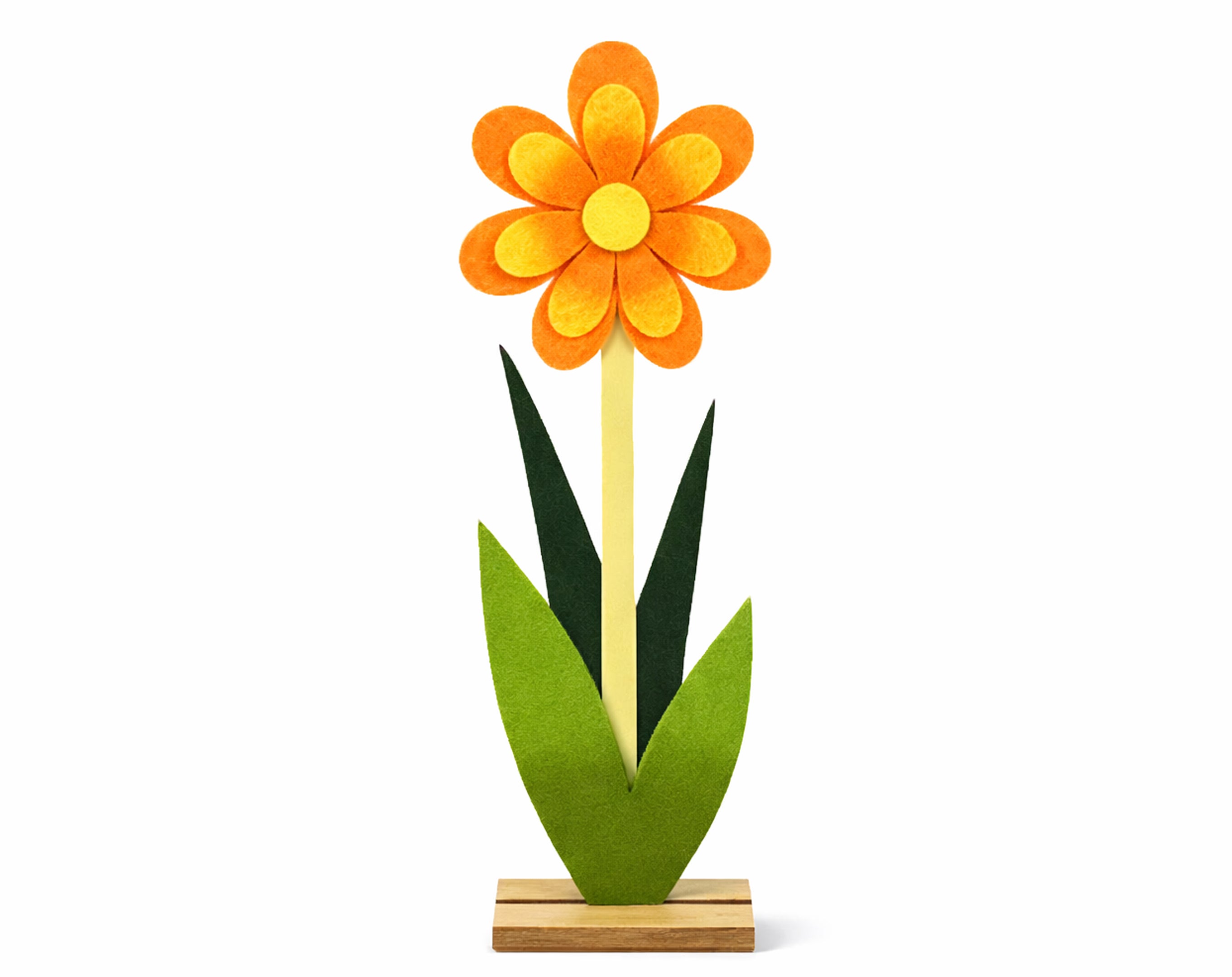 Flor de fieltro de 50 cm con base de madera | Decoraciones de Pascua