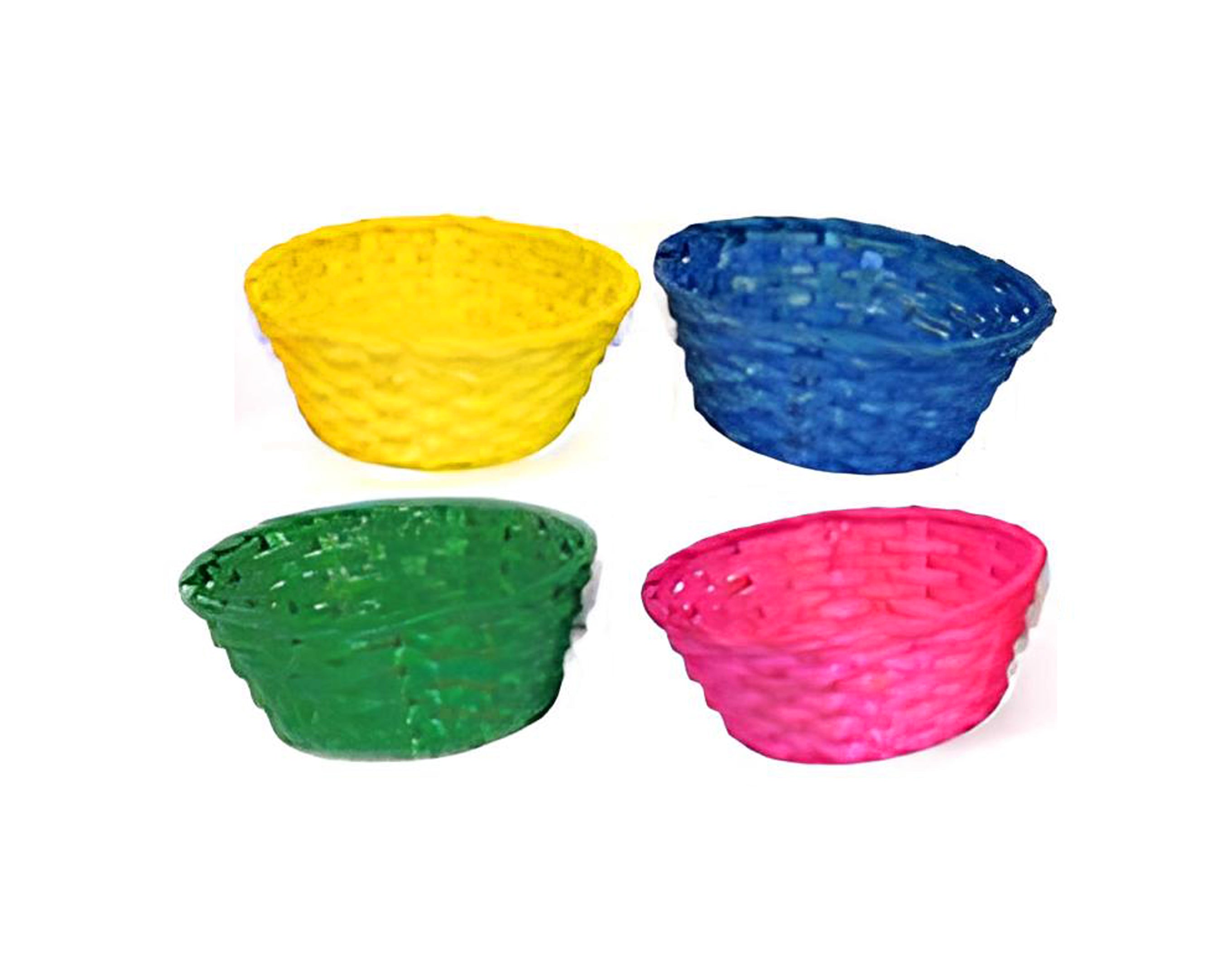 Cesta redonda tejida colorida | Embalaje para dulces de Pascua
