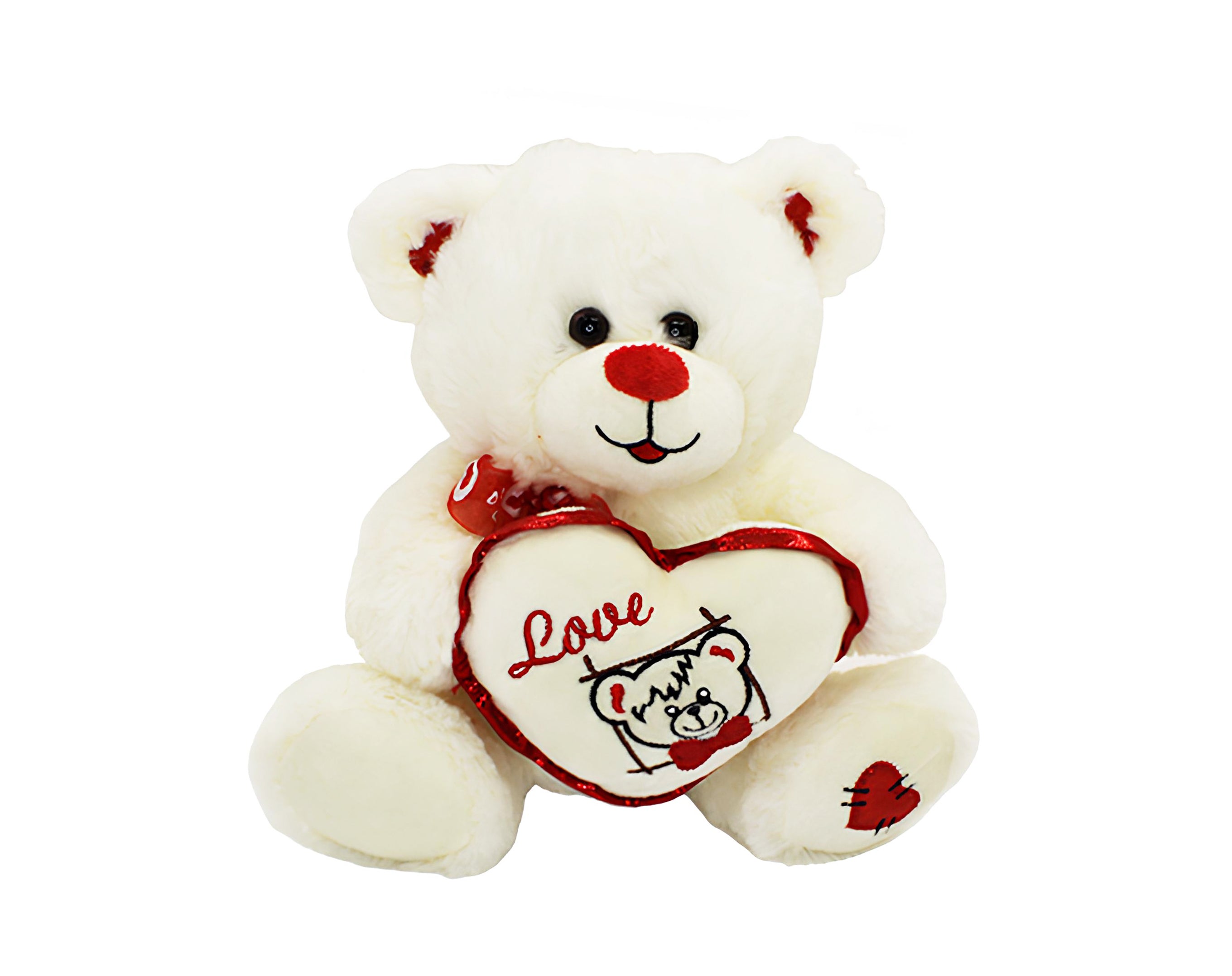 ORSO PELUCHE CON CUORE 25 CM | Incarto PPL per uova di Pasqua al cioccolato DAGERAF