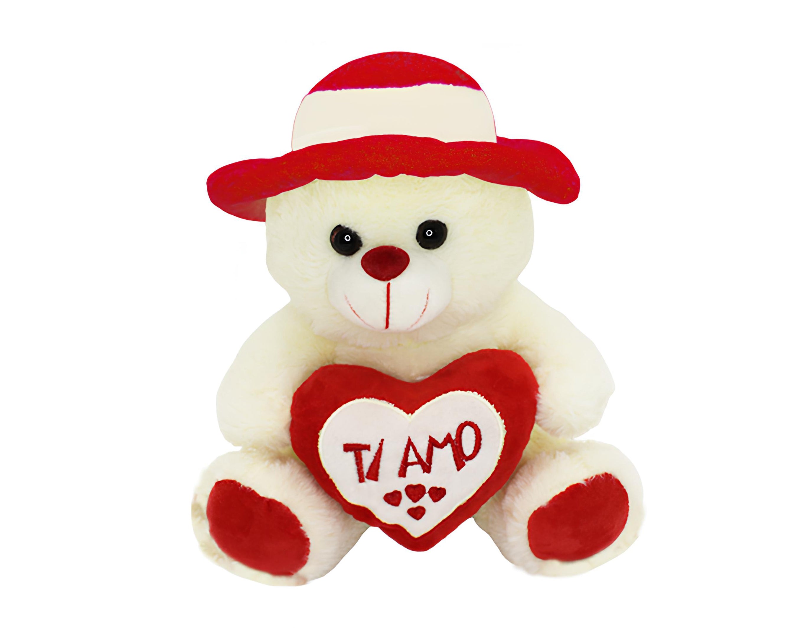 ORSO CON CUORE E CAPPELLO 35 CM | Incarto PPL per uova di Pasqua al cioccolato DAGERAF