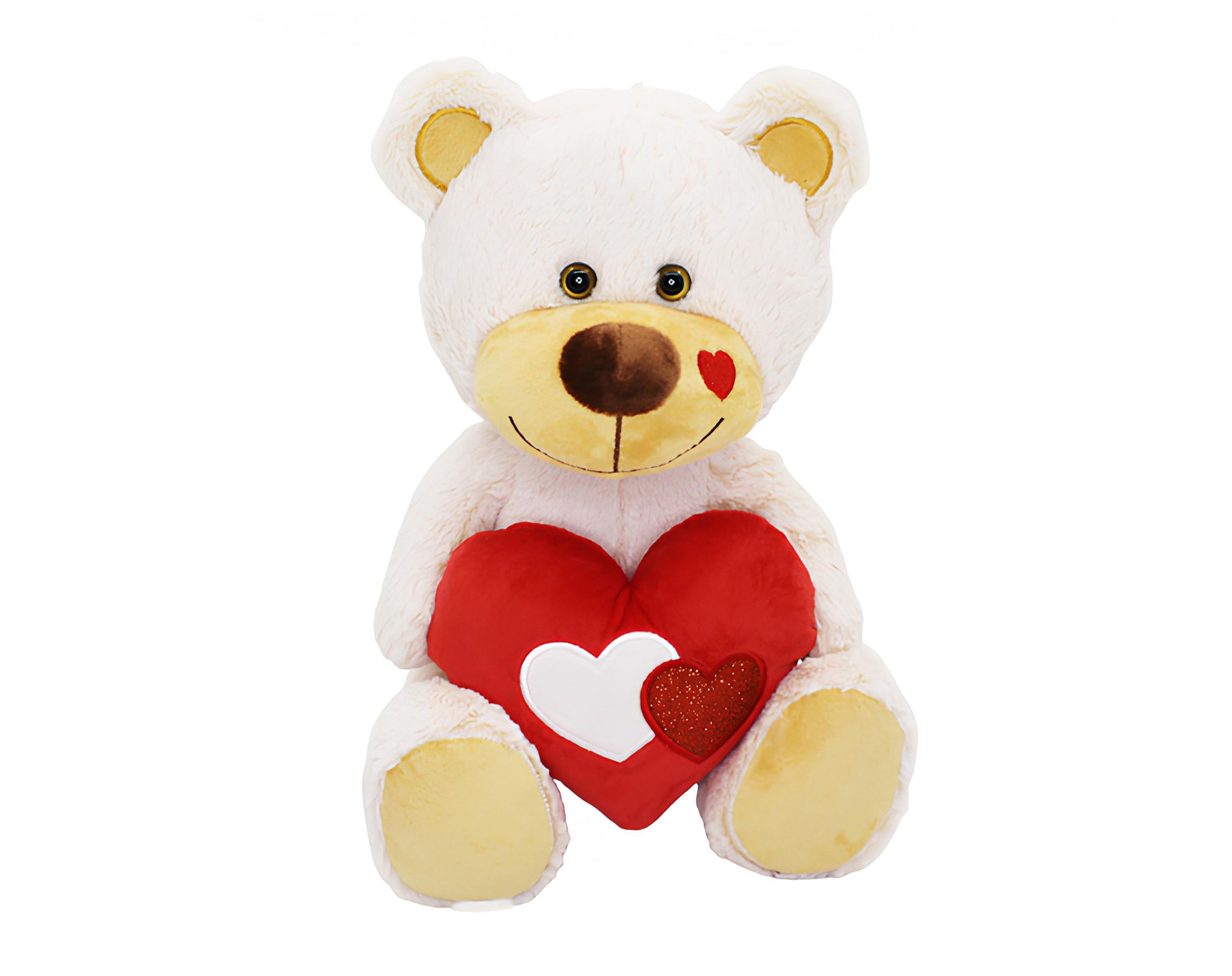 ORSO PELUCHE CON CUORE 35CM | Incarto PPL per uova di Pasqua al cioccolato DAGERAF