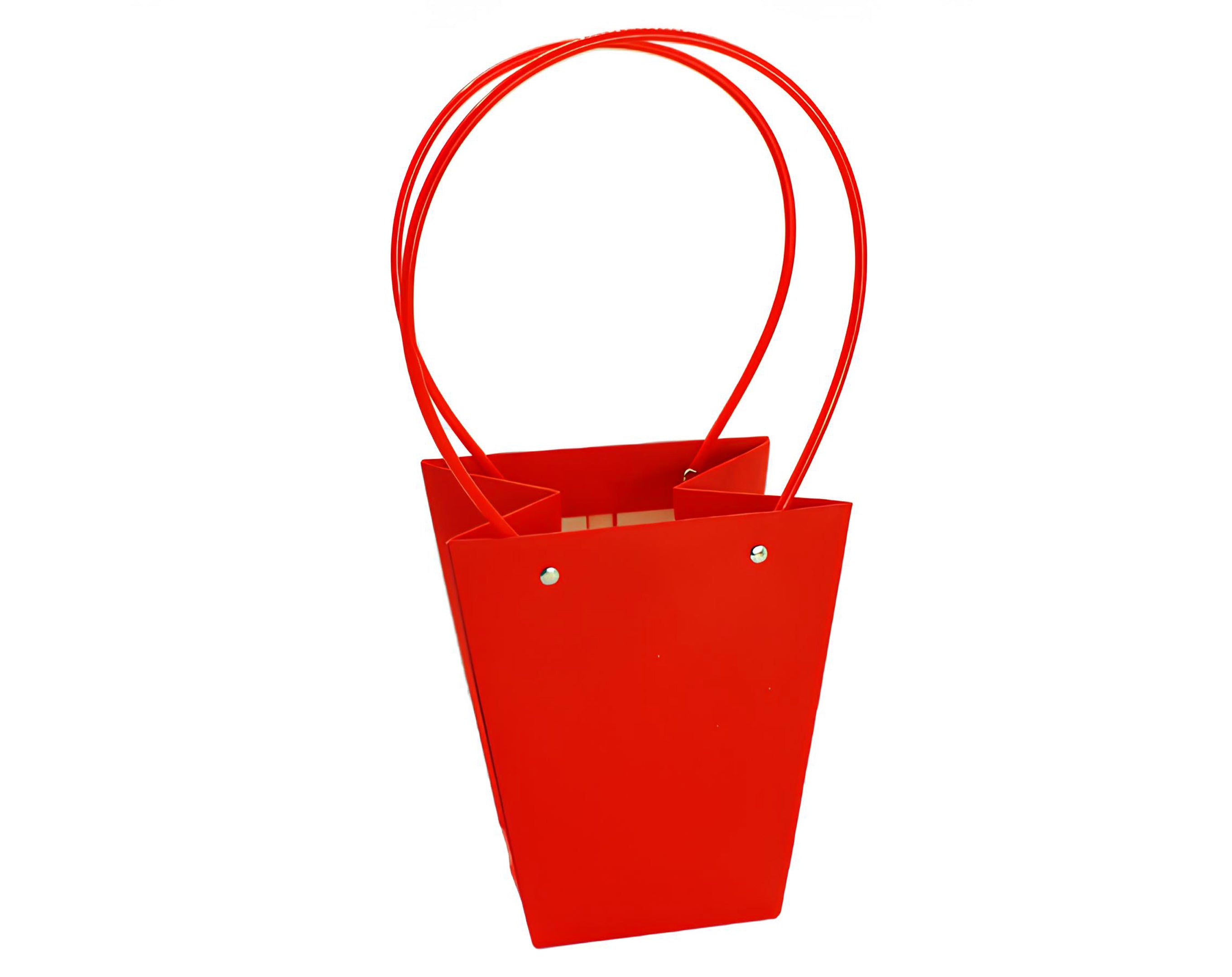 BUSTA CARTA CON MANICO ROSSO 17X20X40 | Incarto PPL per uova di Pasqua al cioccolato DAGERAF