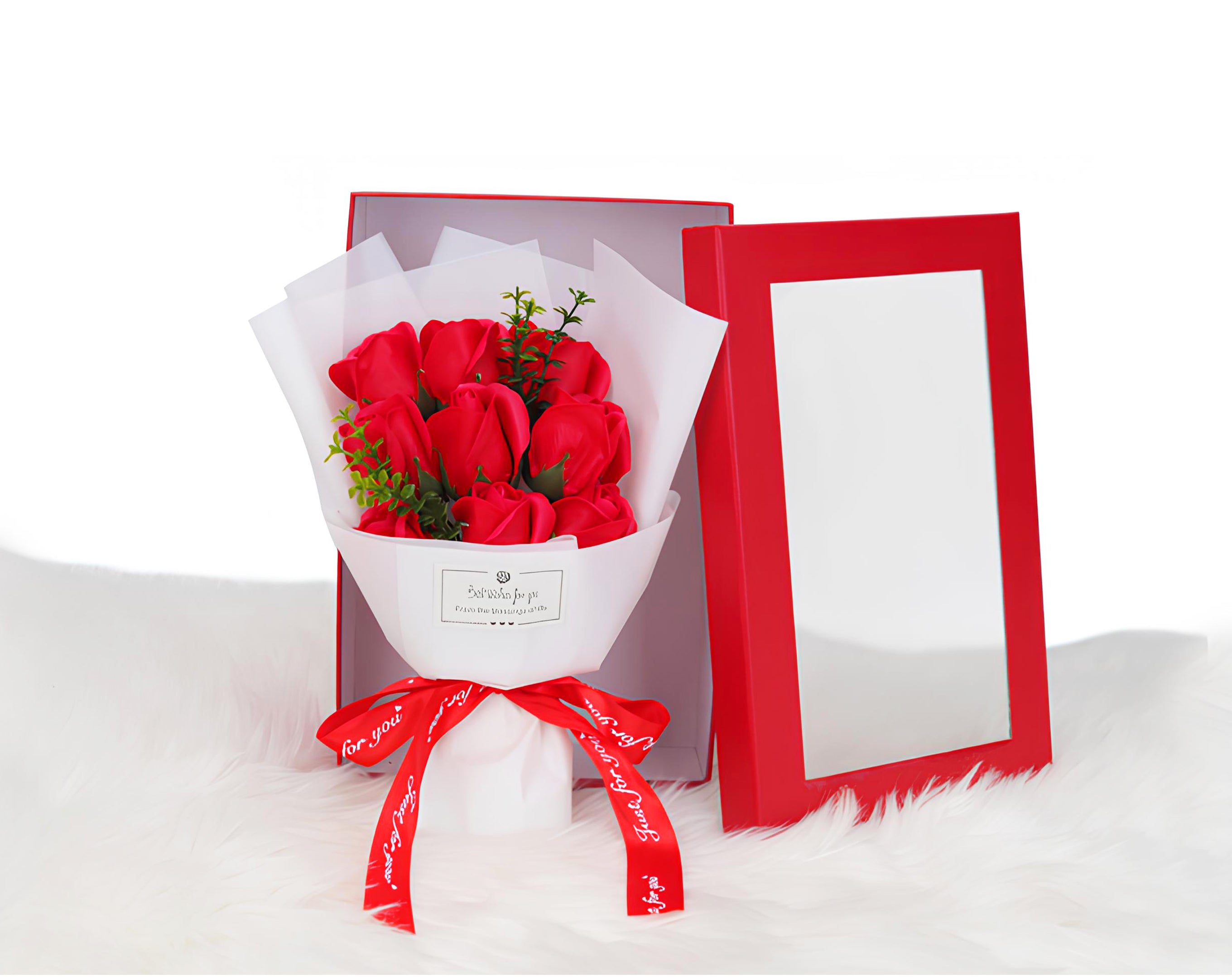 SCATOLA CON FASCIO ROSE PROFUMATE 18X28X9 | Incarto PPL per uova di Pasqua al cioccolato DAGERAF