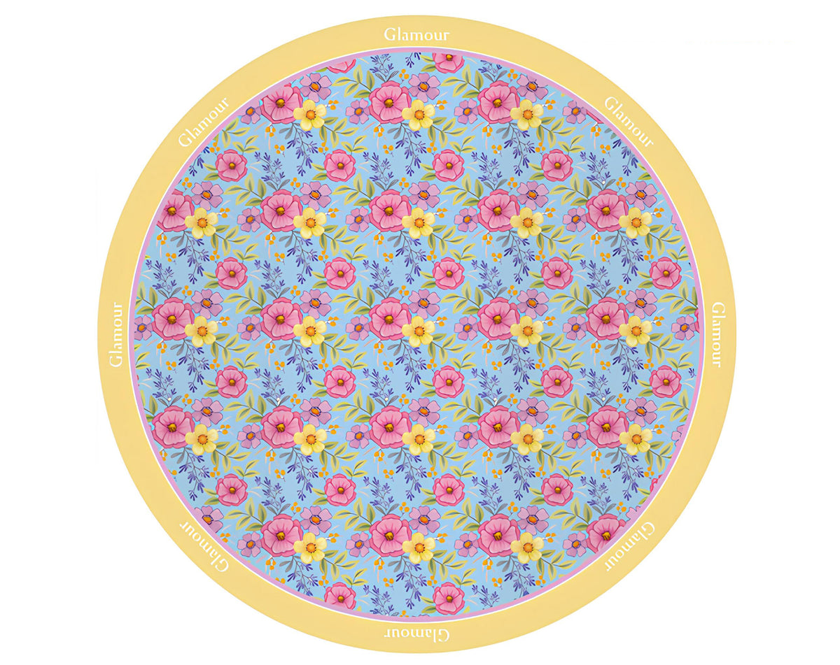 GLAMOUR ROND STOF LICHTBLAUW - 90Cm