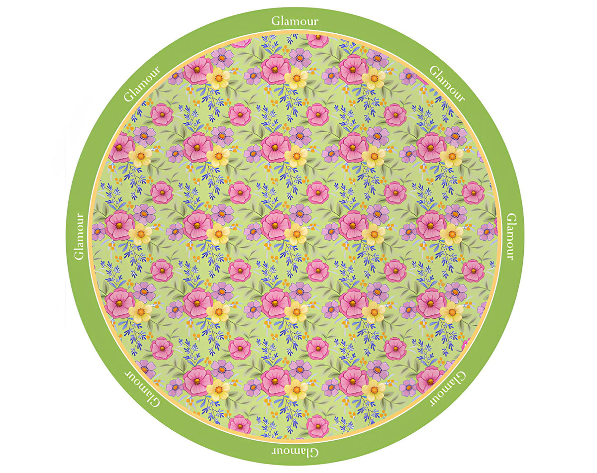 RONDE GLAMOUR STOF GROEN - 90Cm