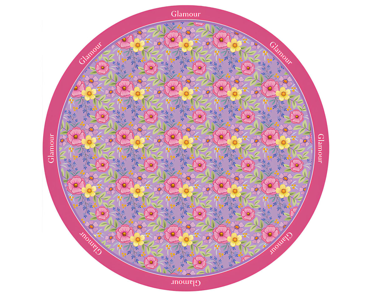 RUNDER GLAMOUR-STOFF VIOLETT - 90 cm