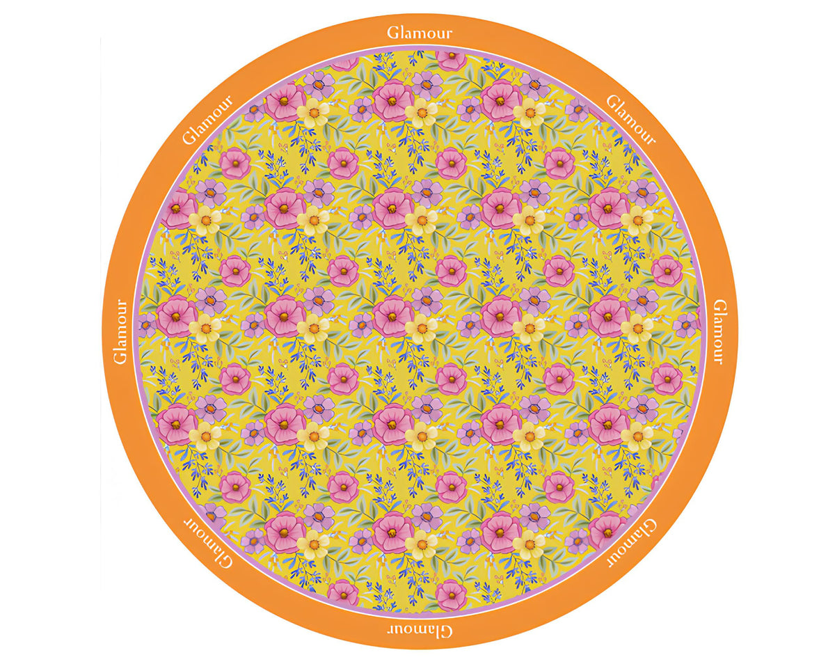 TESSUTO TONDO GLAMOUR GIALLO - 90Cm