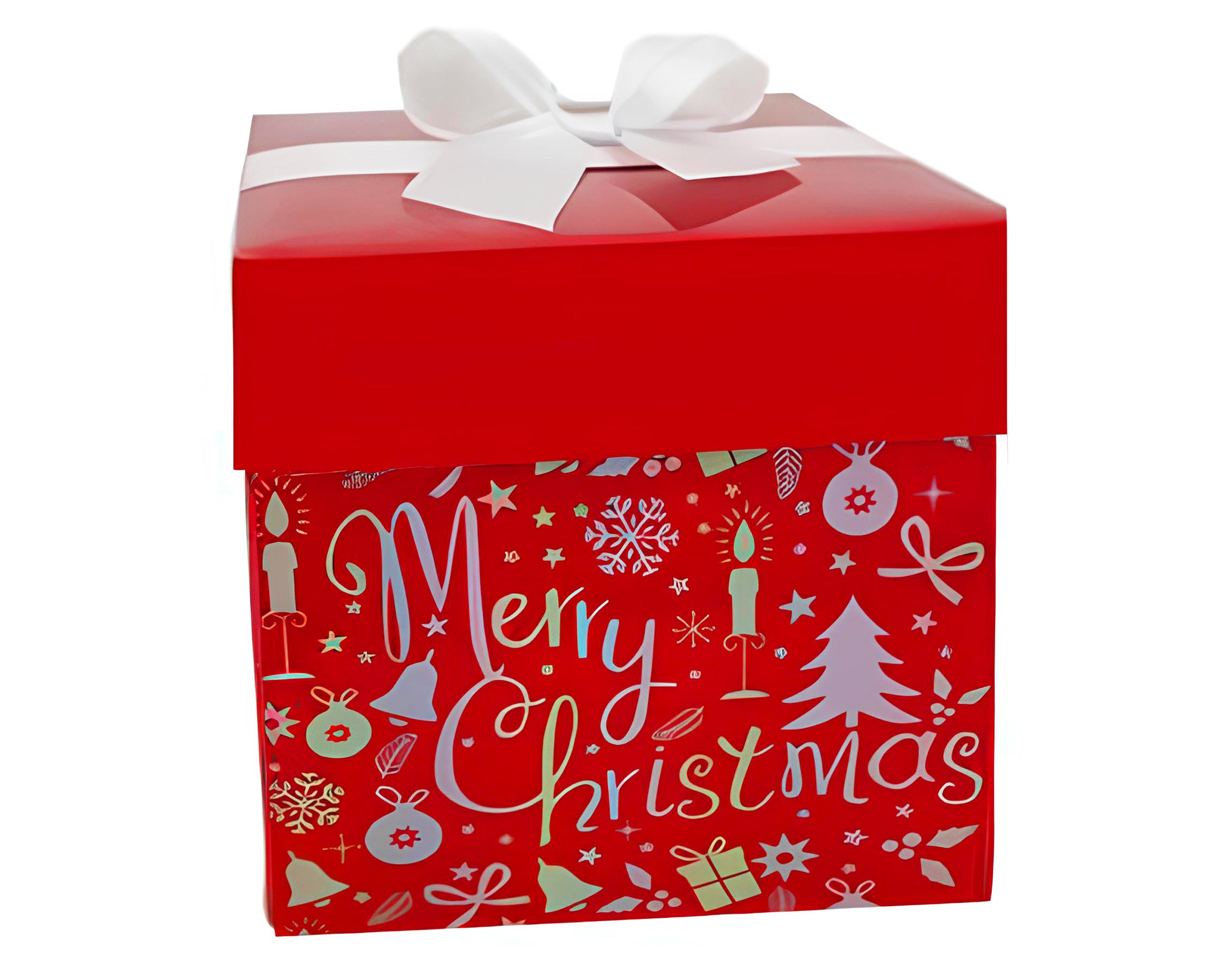 SCATOLA REGALO MERRY CHRISTMAS 25X25CM