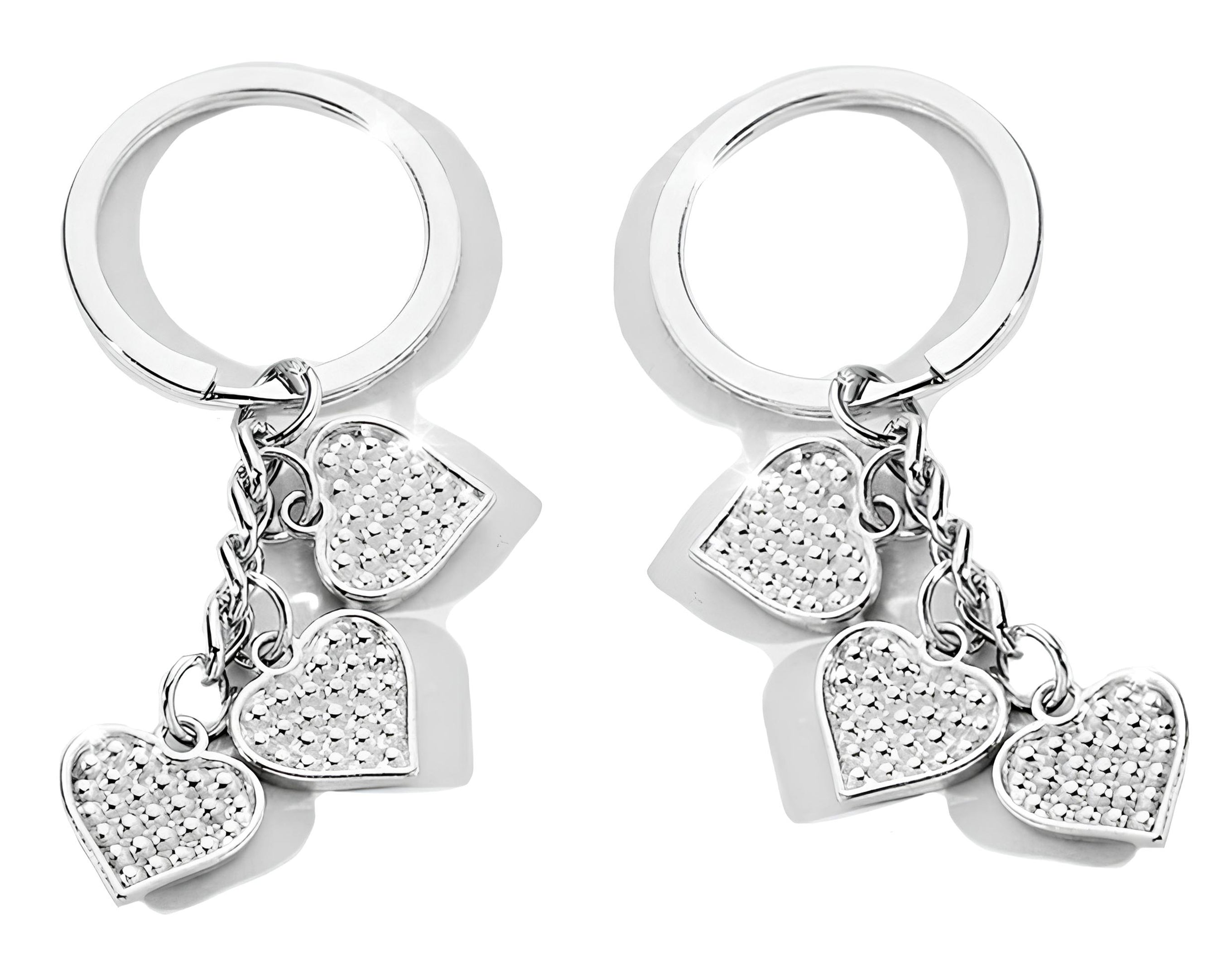PORTACHIAVE 3 CUORI CON STRASS | Sorpresa perfetta per uova di Pasqua