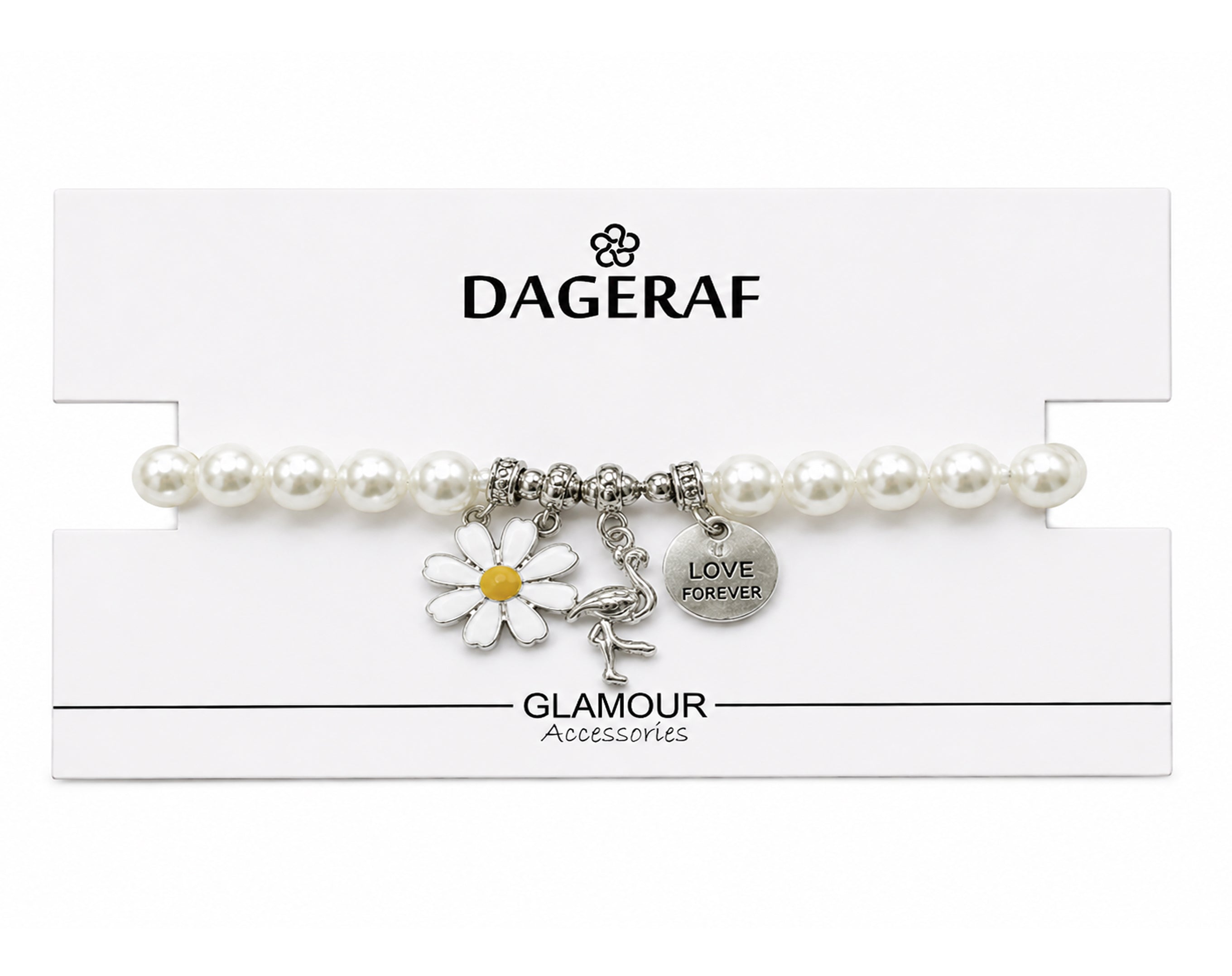BRACELET DE PERLES AVEC MARGUERITE SUR CARTE | Surprise parfaite pour œufs de Pâques