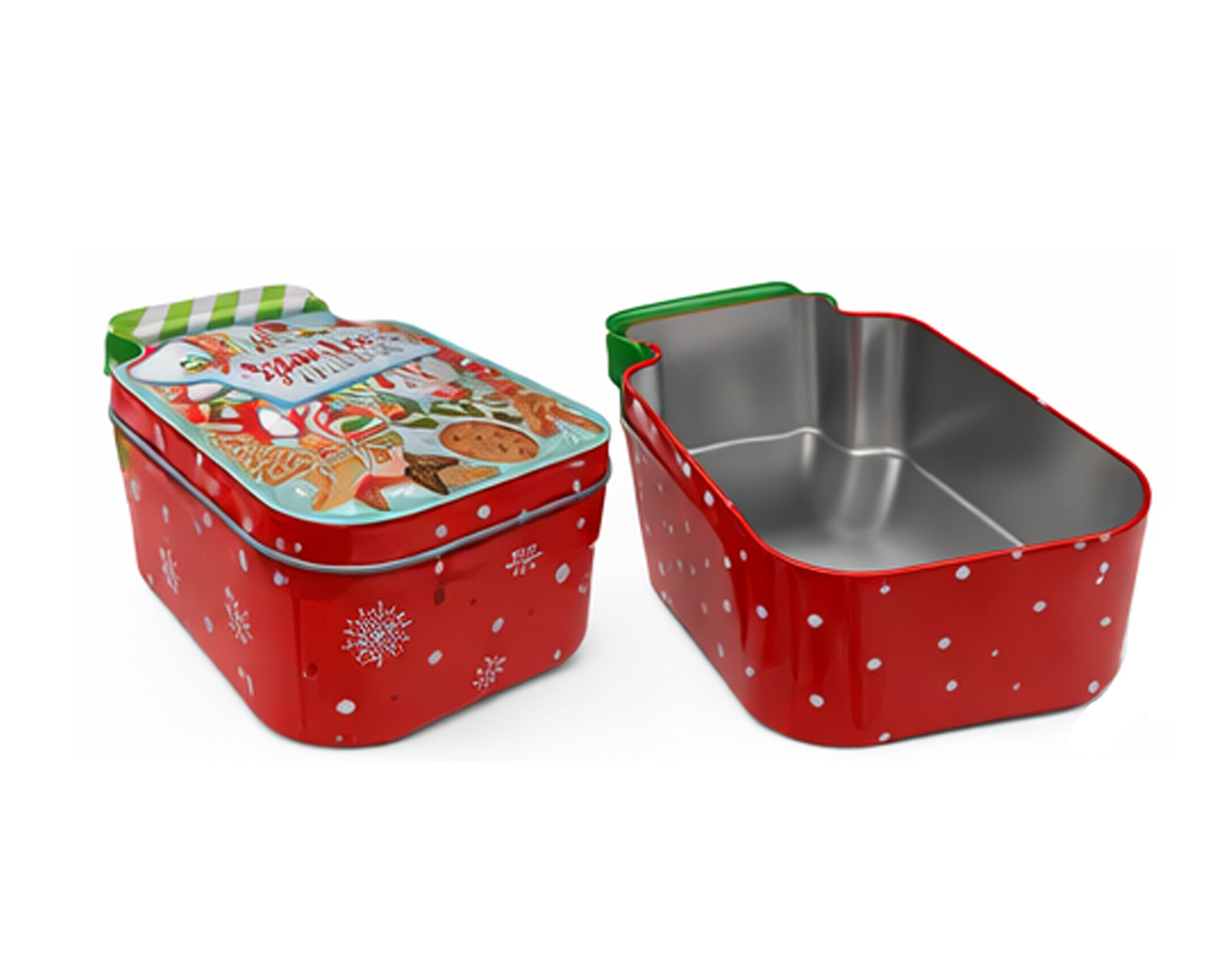 SCATOLA A BARATTOLO IN LATTA BISCOTTO NATALIZIO 15x9.5CM 2 FANTASIE