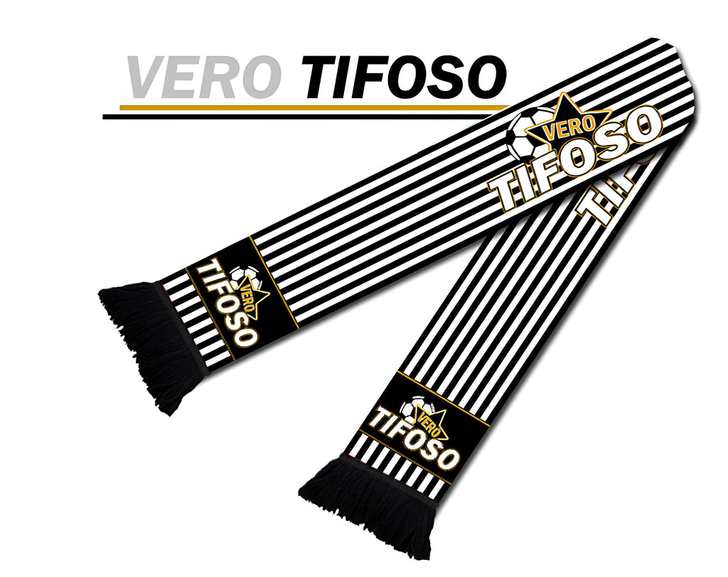 SCIARPA POLIESTERE VERO TIFOSO BIANCO NERO | Incarto PPL per uova di Pasqua al cioccolato DAGERAF