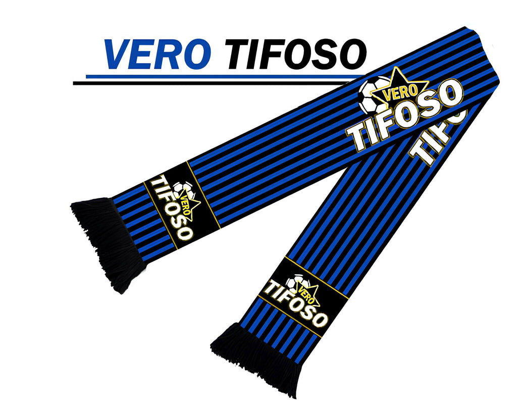 SCIARPA POLIESTERE VERO TIFOSO NERO AZZURRO | Incarto PPL per uova di Pasqua al cioccolato DAGERAF