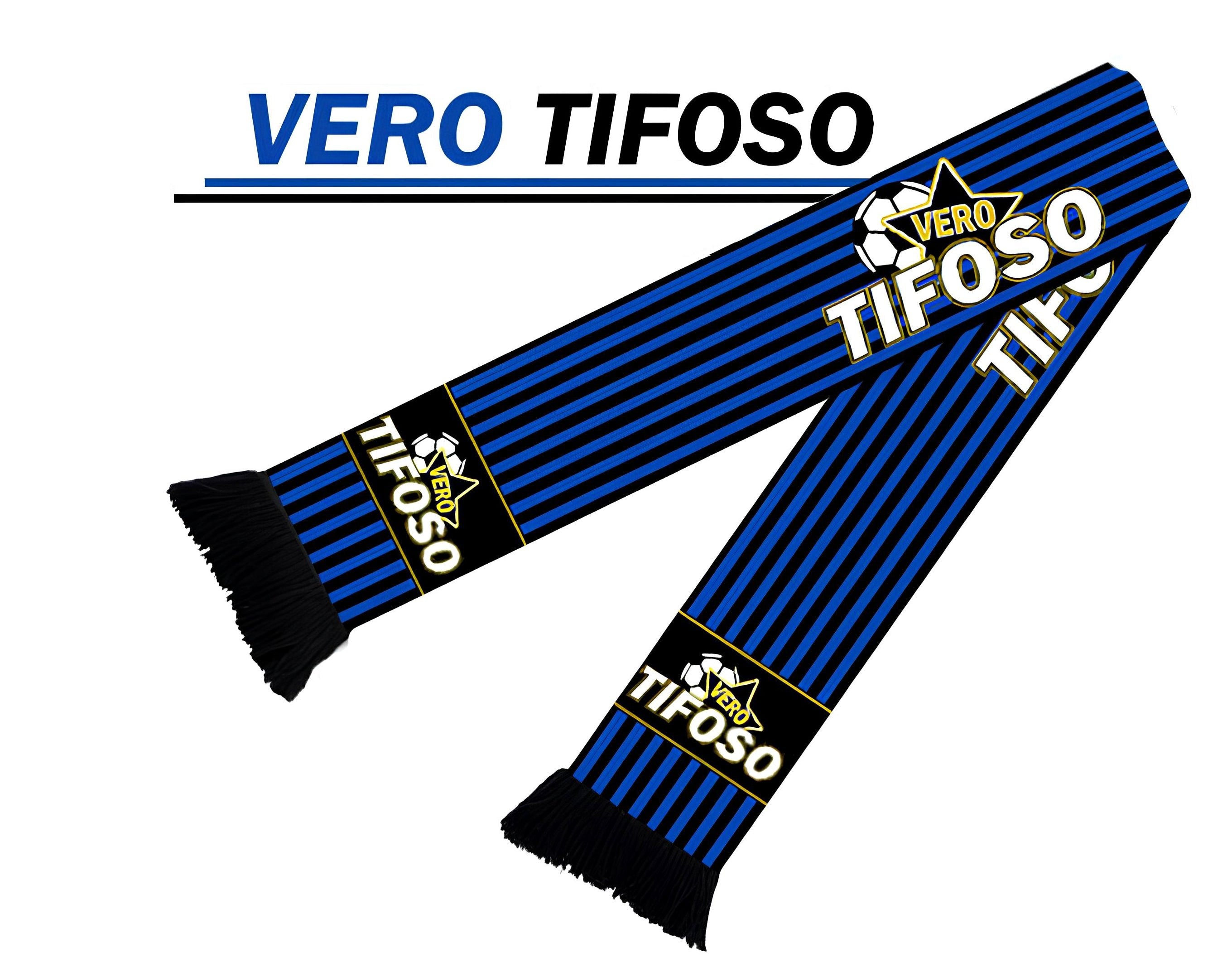 SCIARPA POLIESTERE VERO TIFOSO NERO AZZURRO | Incarto PPL per uova di Pasqua al cioccolato DAGERAF