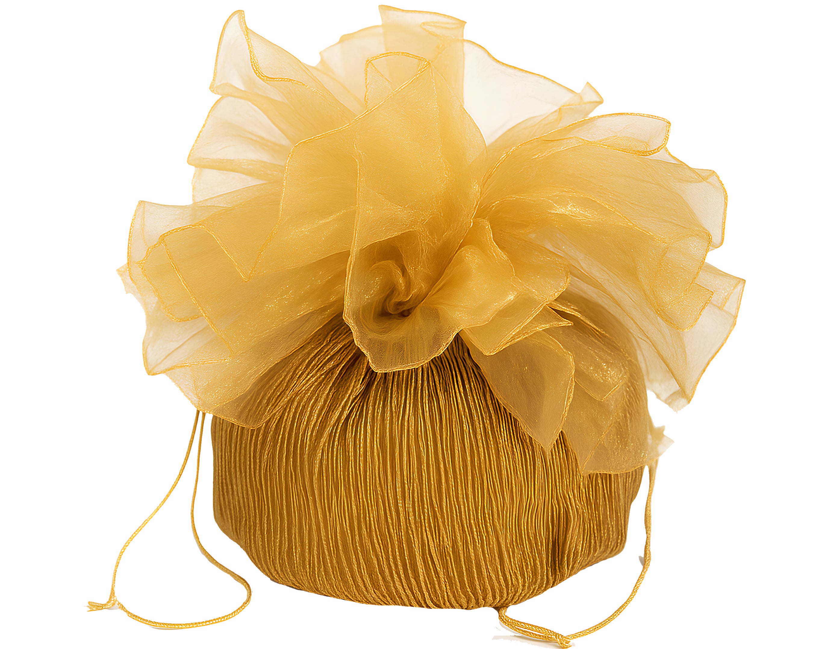 PORTAPANETTONE PLISSE ORO 23X23X37CM