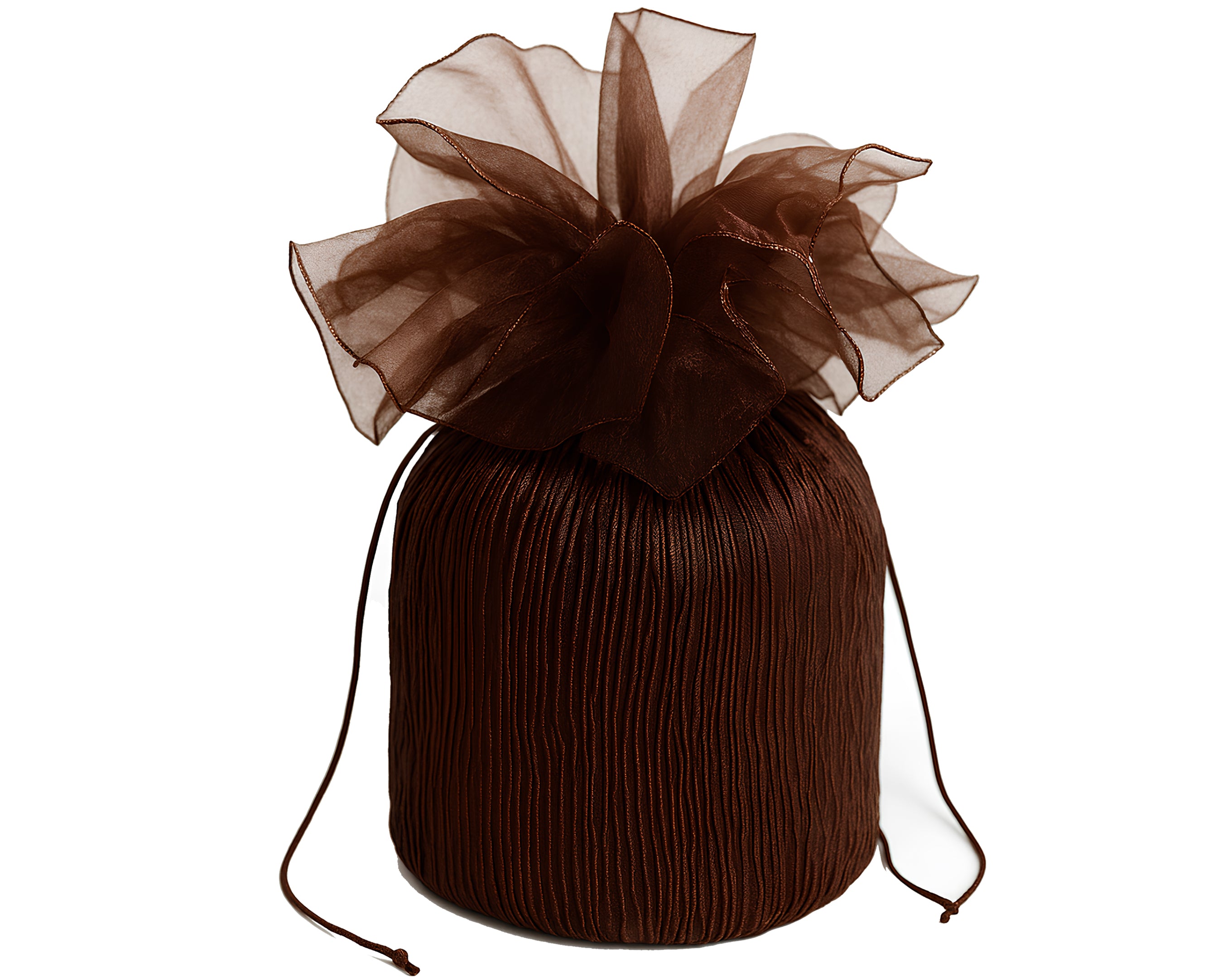 PORTAPANETTONE PLISSE MARRONE 23X23X37CM