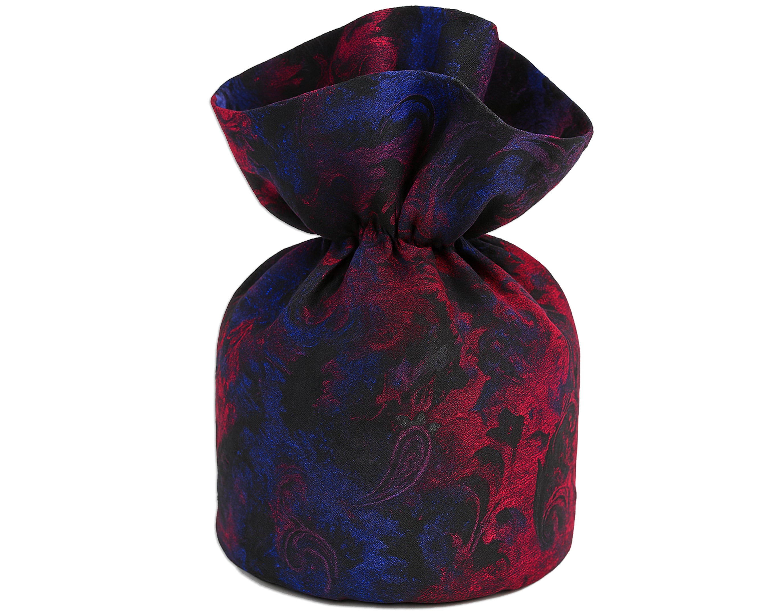 PORTAPANETTONE VELLUTO ARABESCO BORDO 23X23X35CM