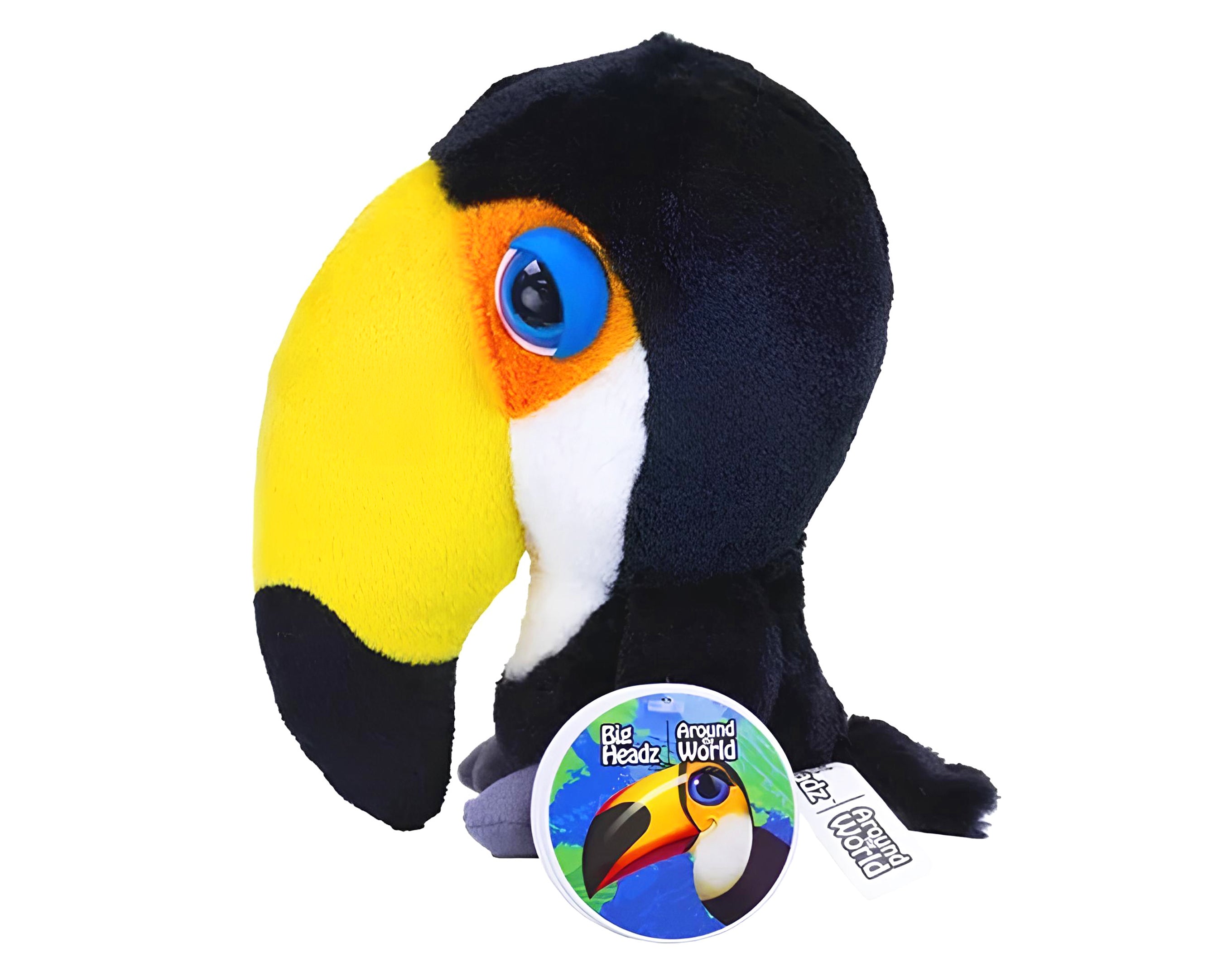 PELUCHE 21 CM OCCHIOLONI TUCANO | Incarto PPL per uova di Pasqua al cioccolato DAGERAF