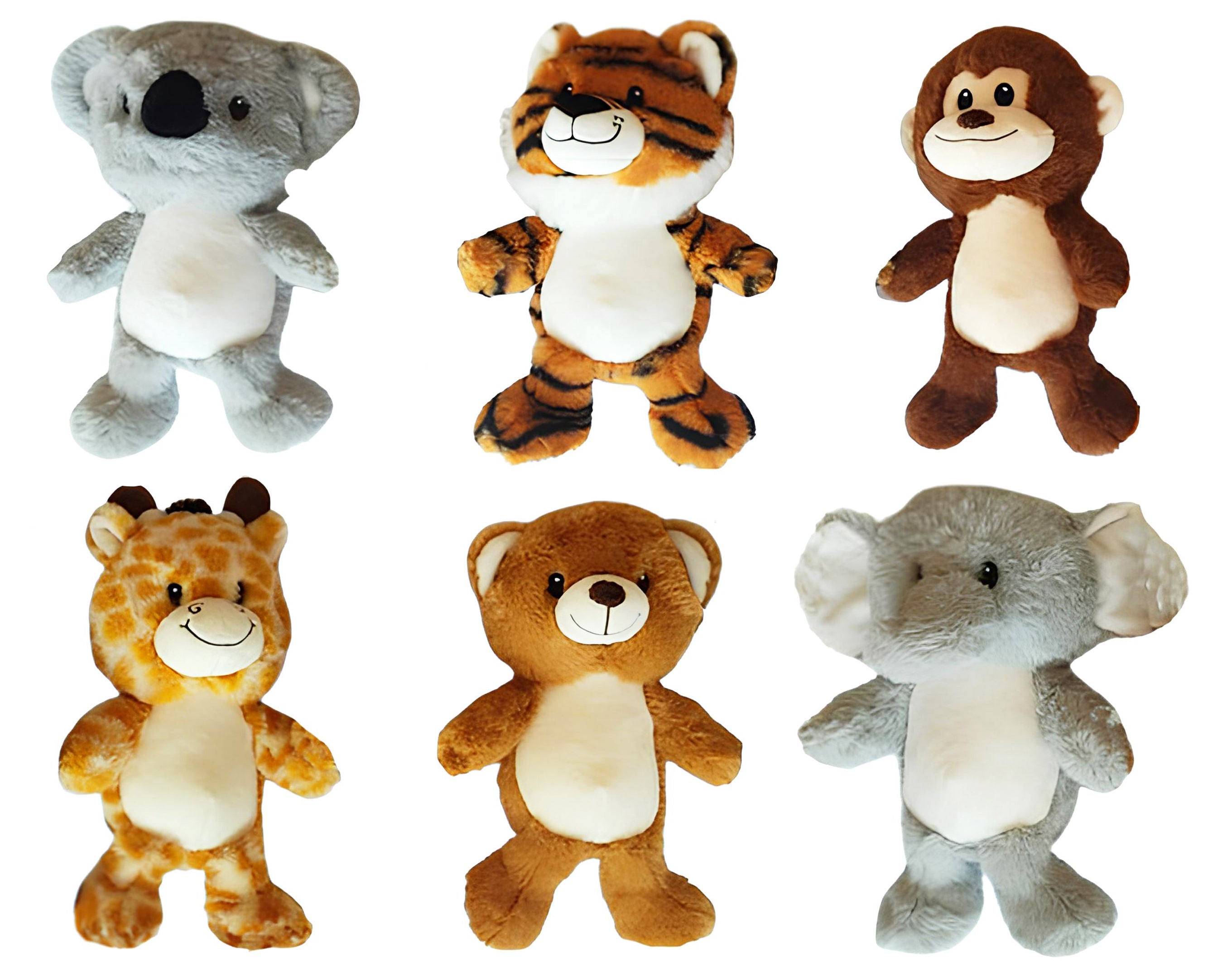 PELUCHE 20 CM 6 ANIMALI JUNGLA | Incarto PPL per uova di Pasqua al cioccolato DAGERAF