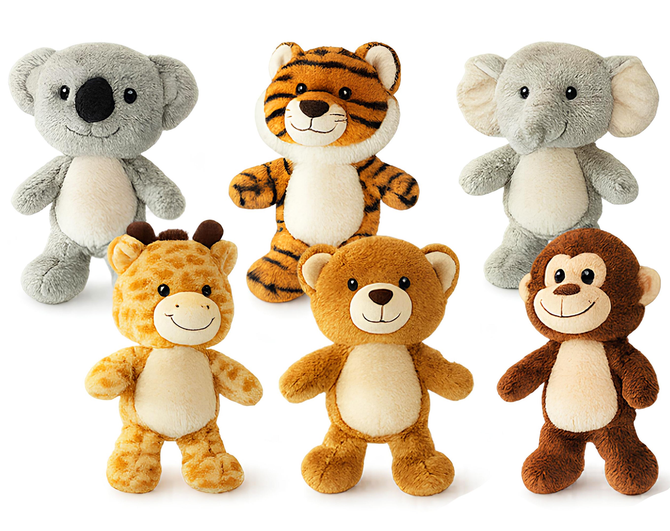PELUCHE 20 CM 6 ANIMALI JUNGLA