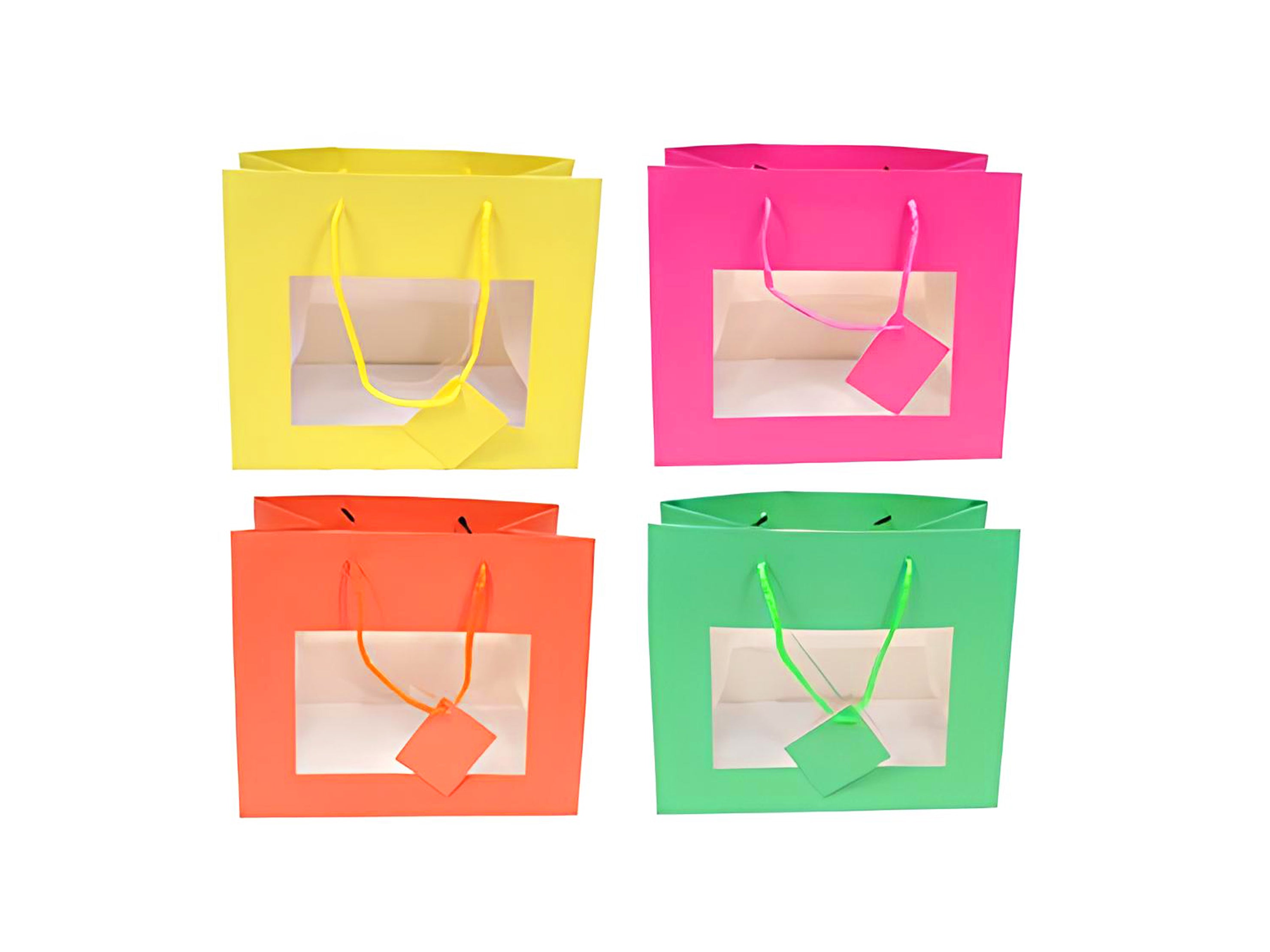 BUSTA REGALO IN CARTA CON VETRINETTA 24X14X20 | Incarto PPL per uova di Pasqua al cioccolato DAGERAF