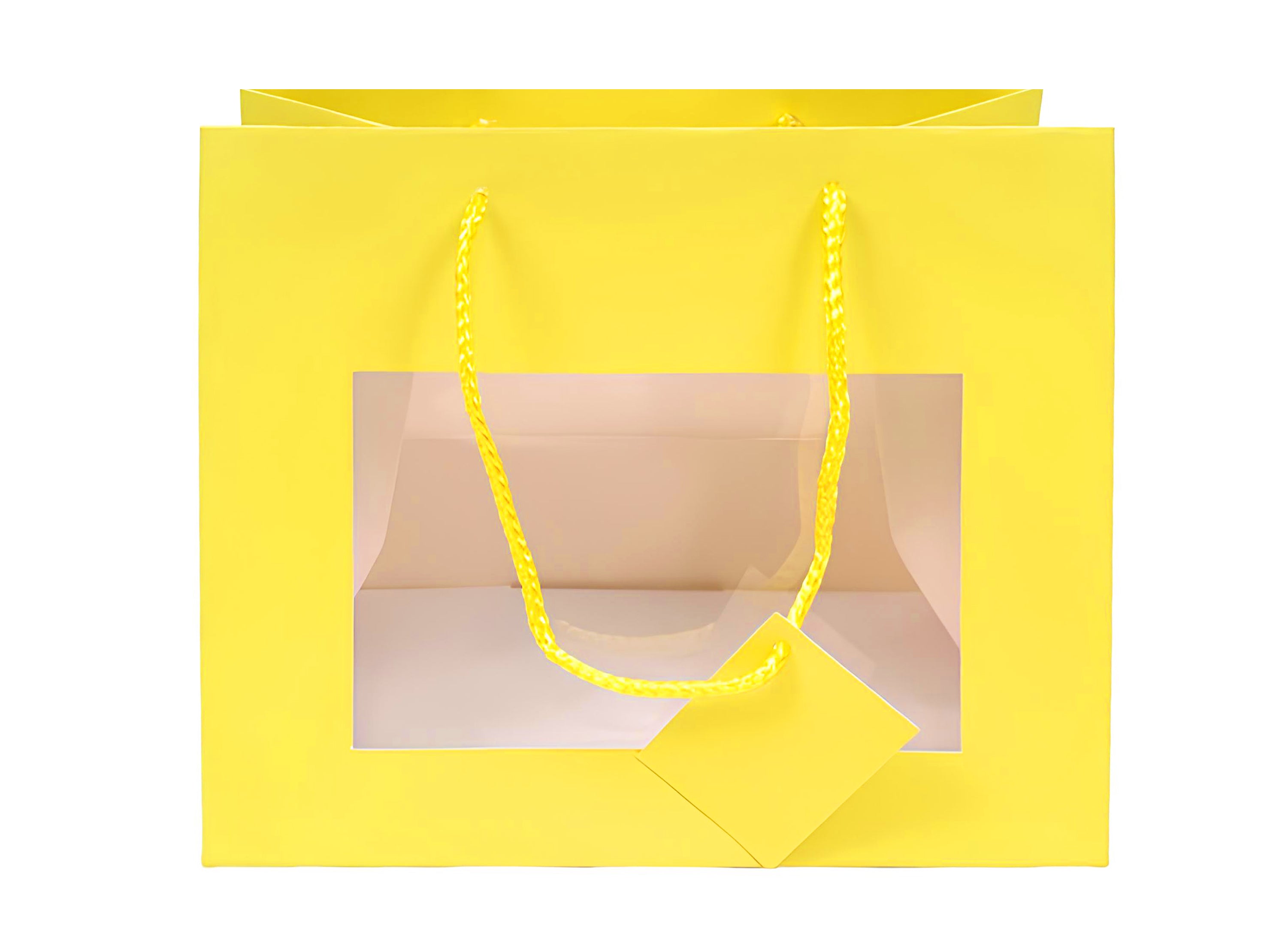 BUSTA REGALO IN CARTA CON VETRINETTA 24X14X20 | Incarto PPL per uova di Pasqua al cioccolato DAGERAF