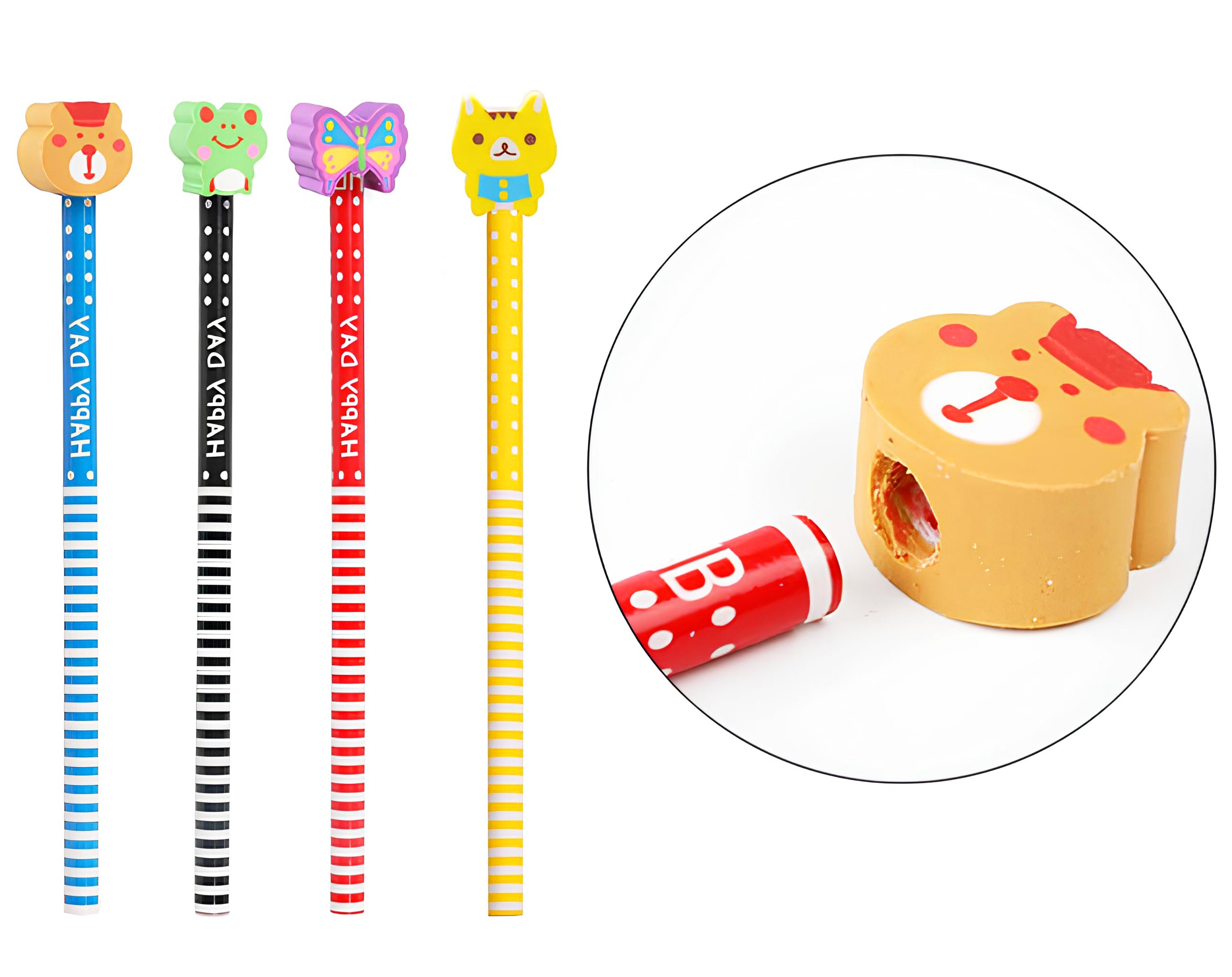 MATITA CON GOMMA ANIMALI 6 SOGGETTI | Incarto PPL per uova di Pasqua al cioccolato DAGERAF