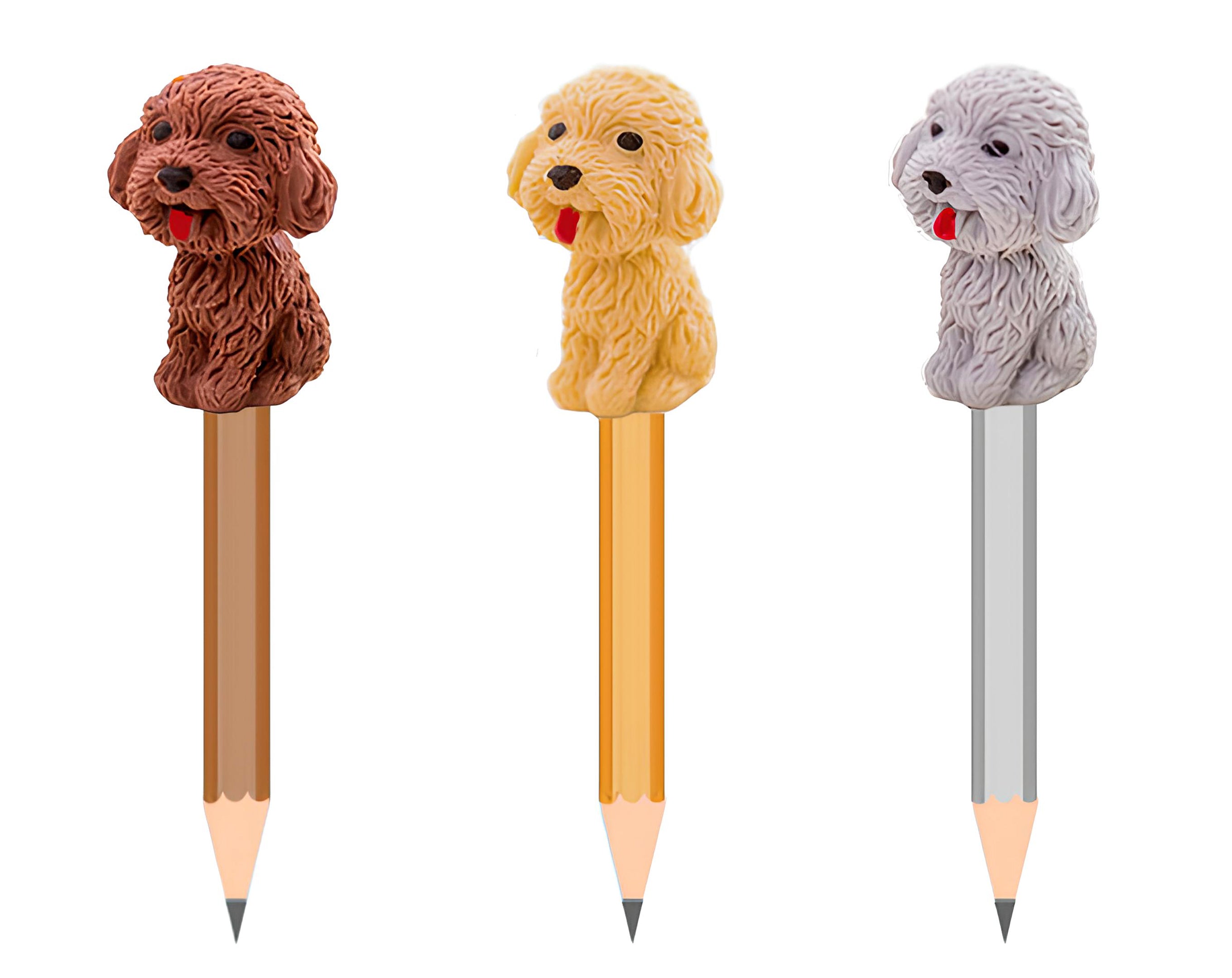 Matita mini con gomma copri matita a forma di cane | Sorpresa ideale per uova di pasqua bambini