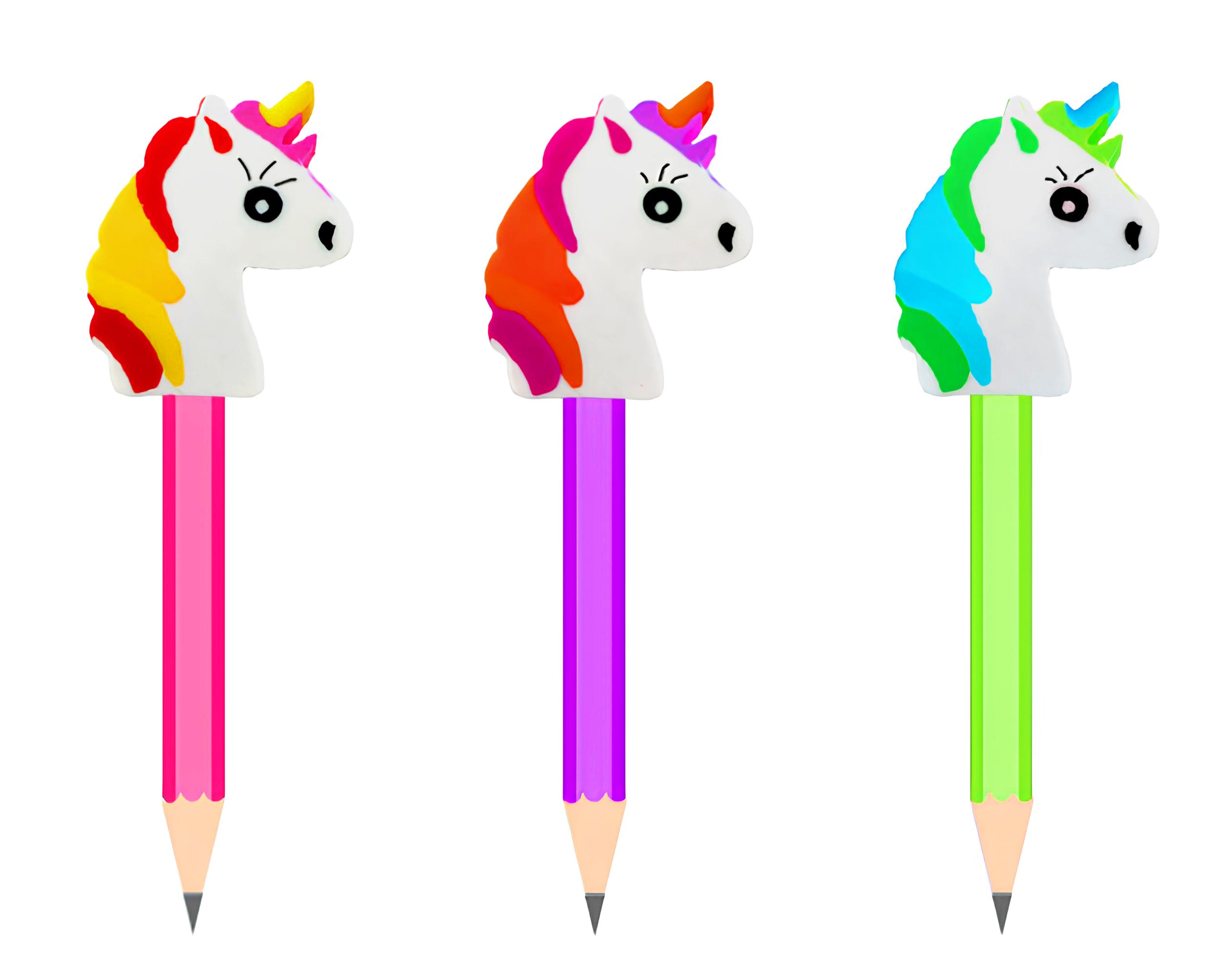 Matita mini con gomma copri matita a forma di unicorno | Sorpresa ideale per uova di pasqua bambini