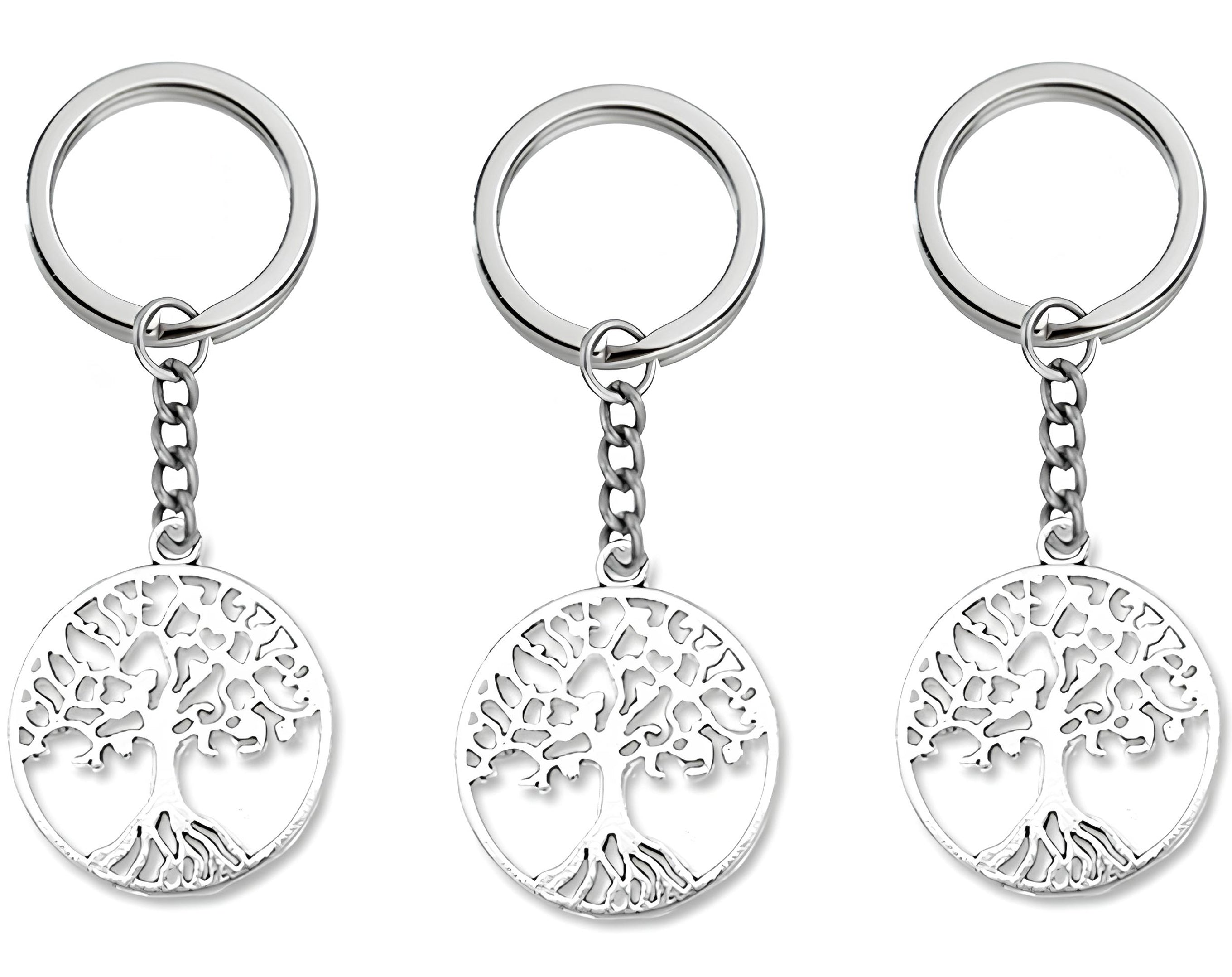 Llavero de plata con forma de árbol de la suerte | Sorpresa ideal para huevos de Pascua