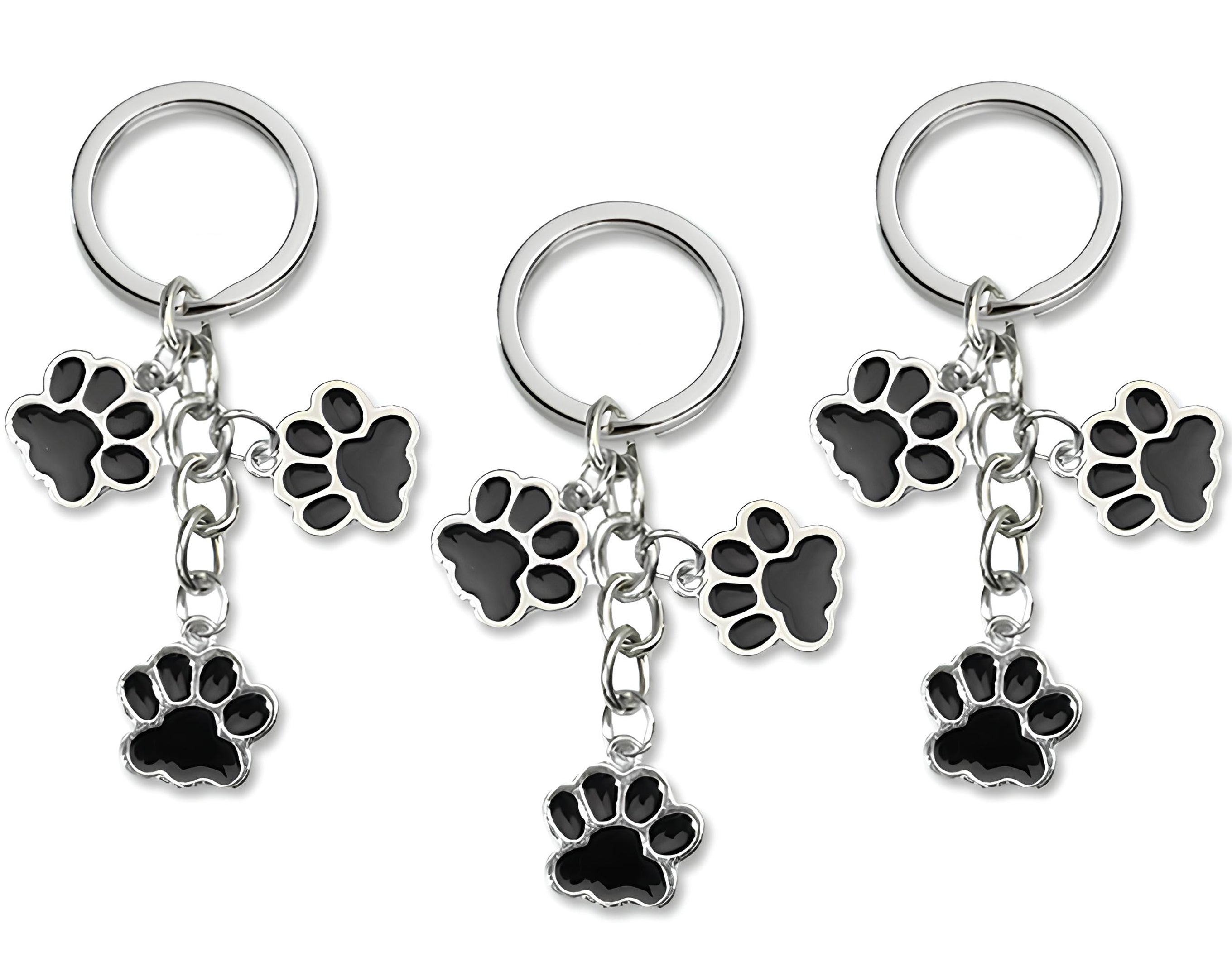 PORTACHIAVE SILVER 3 CIONDOLI ZAMPA DI CANE | Sorpresa perfetta per uova di Pasqua