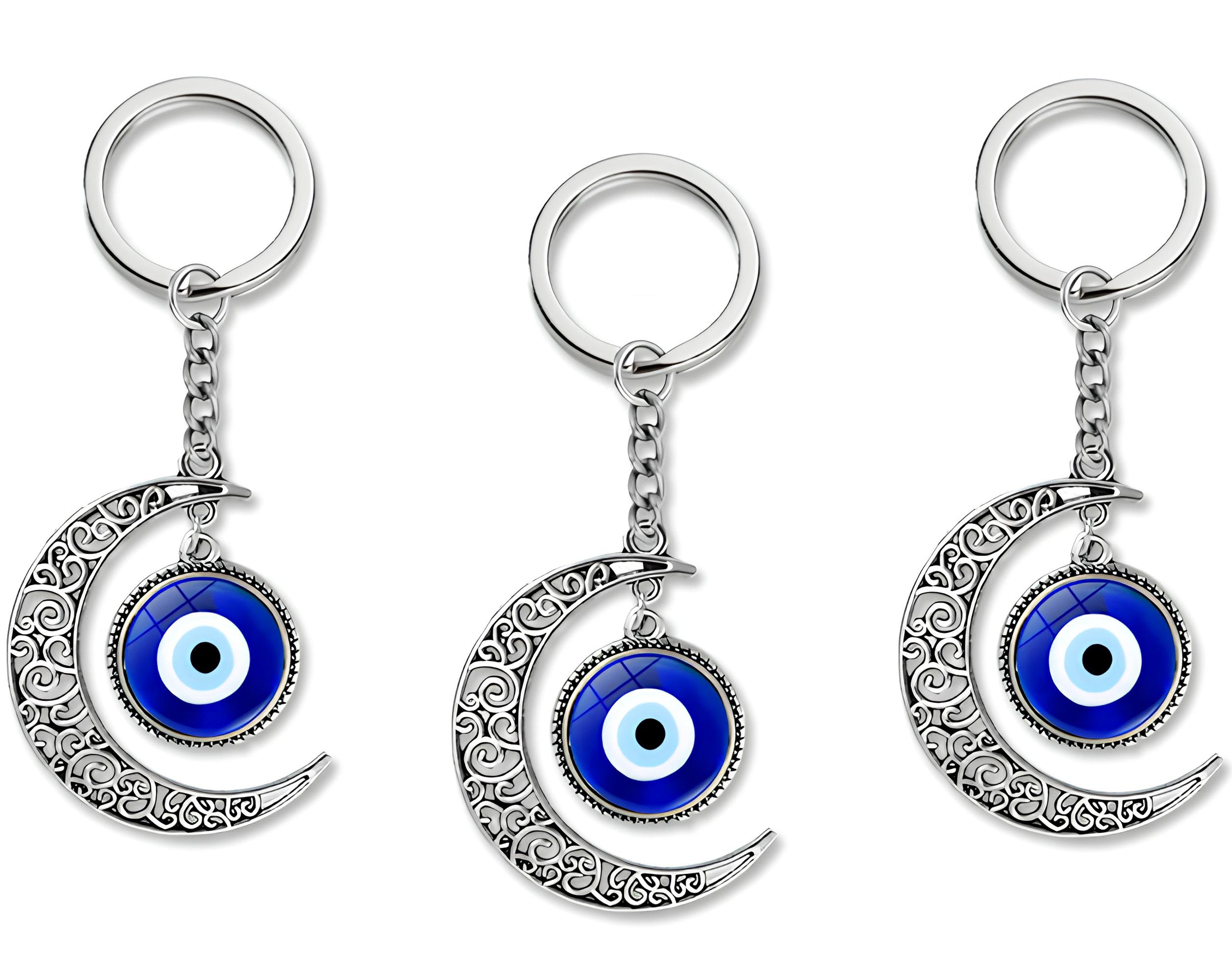 PORTACHIAVE SILVER LUNA CON OCCHIO TURCO | Sorpresa perfetta per uova di Pasqua