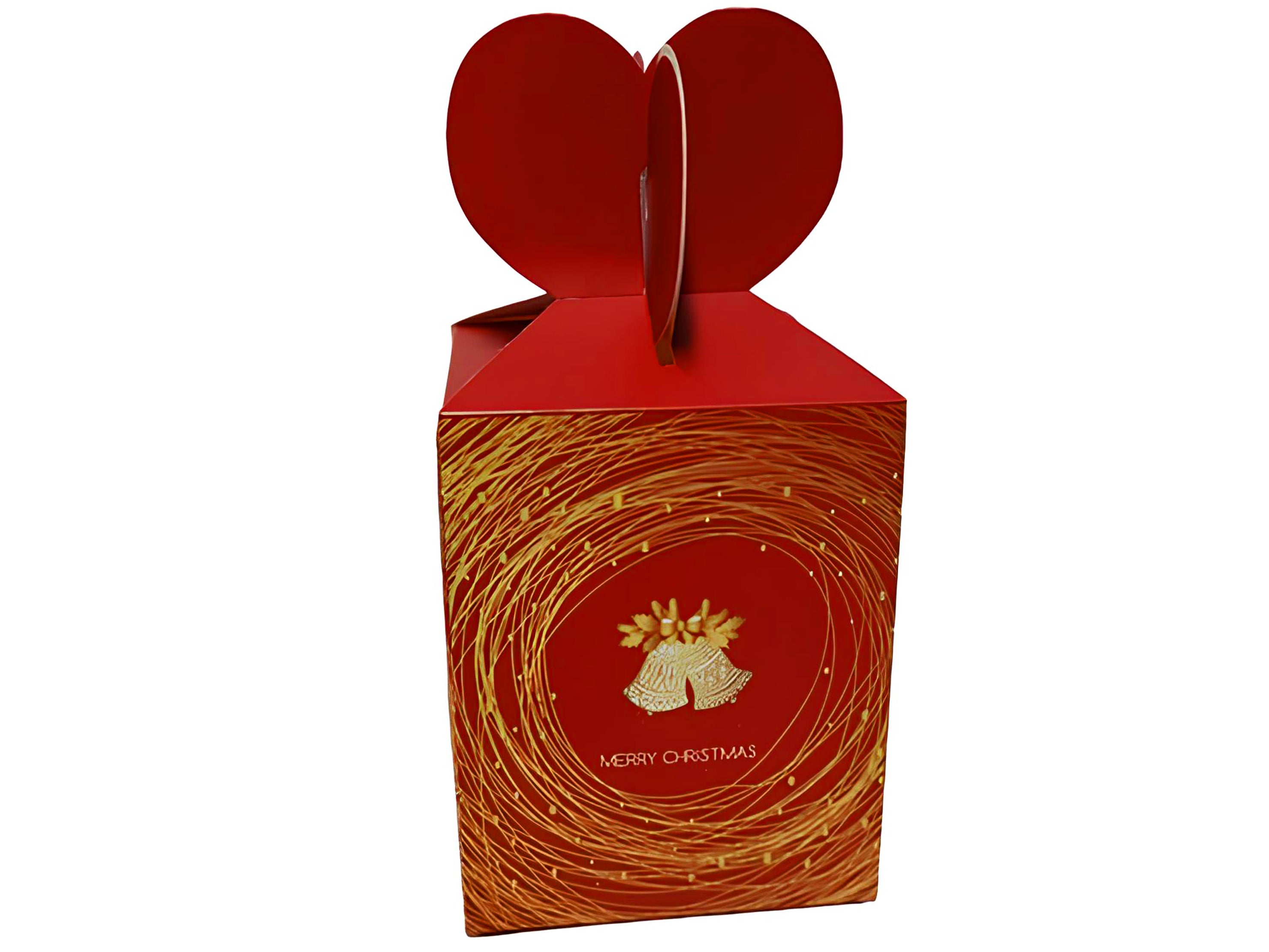 SCATOLA REGALO FIOCCO ROSSA 8.5X8.5X10.5CM