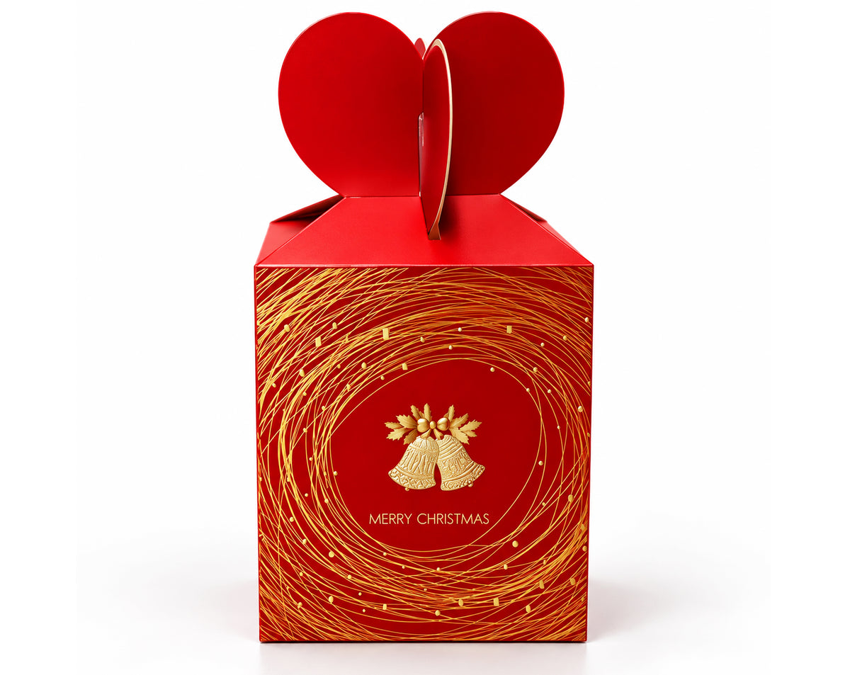 SCATOLA REGALO FIOCCO ROSSA 8.5X8.5X10.5CM