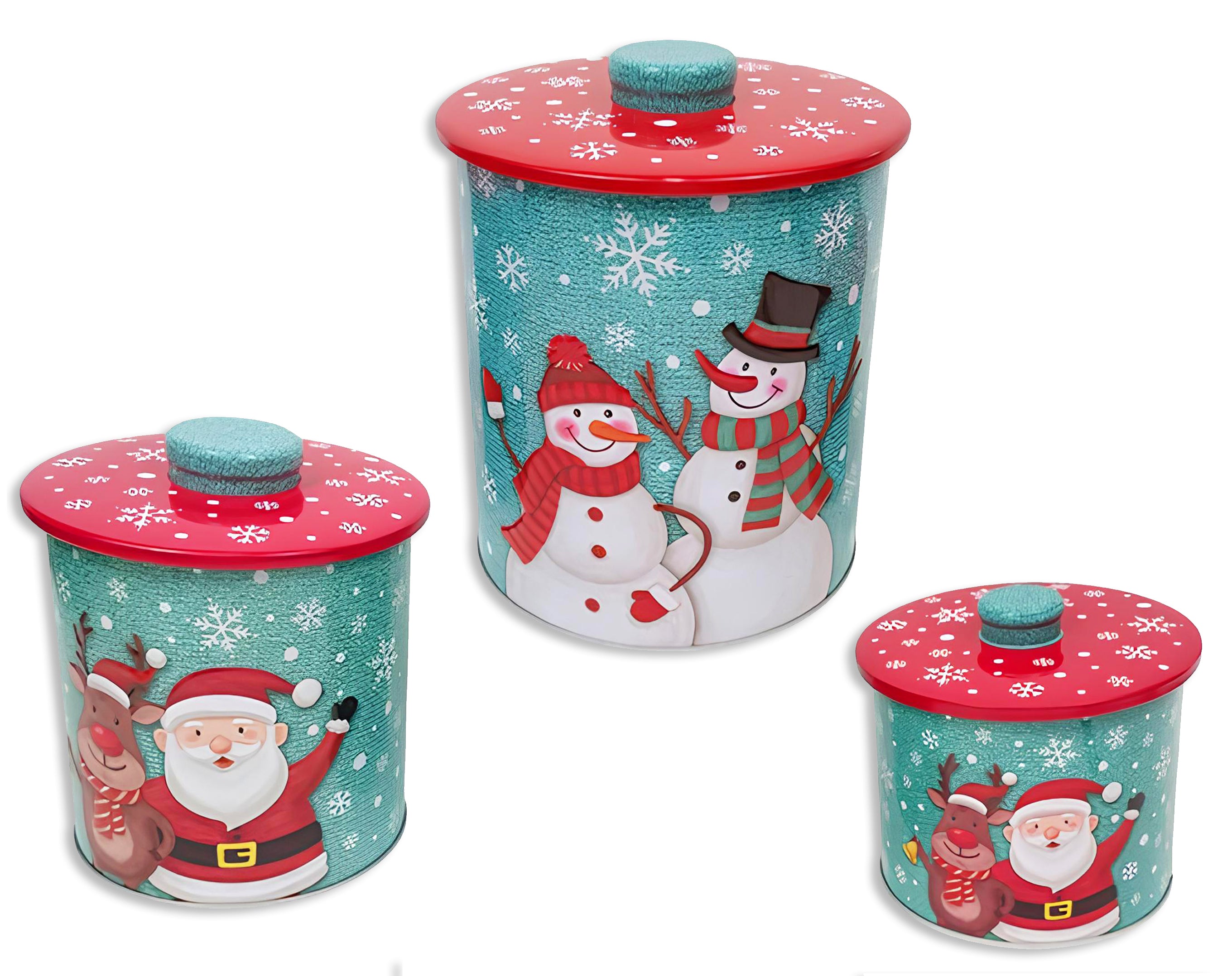 SET 3 BARATTOLI NATALIZI IN LATTA