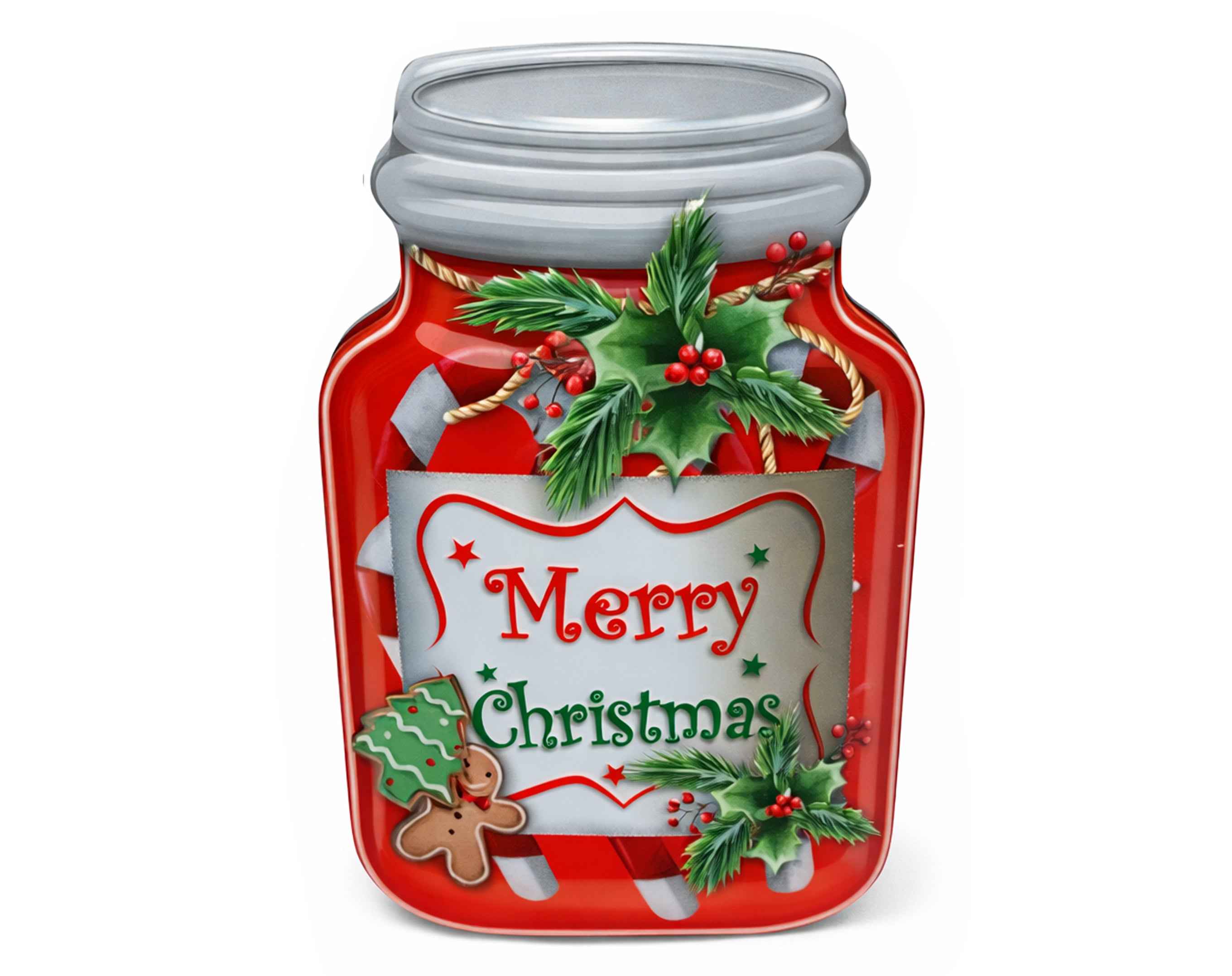 SCATOLA A BARATTOLO IN LATTA DECORO NATALIZIO 15X9.5CM 2 FANTASIE