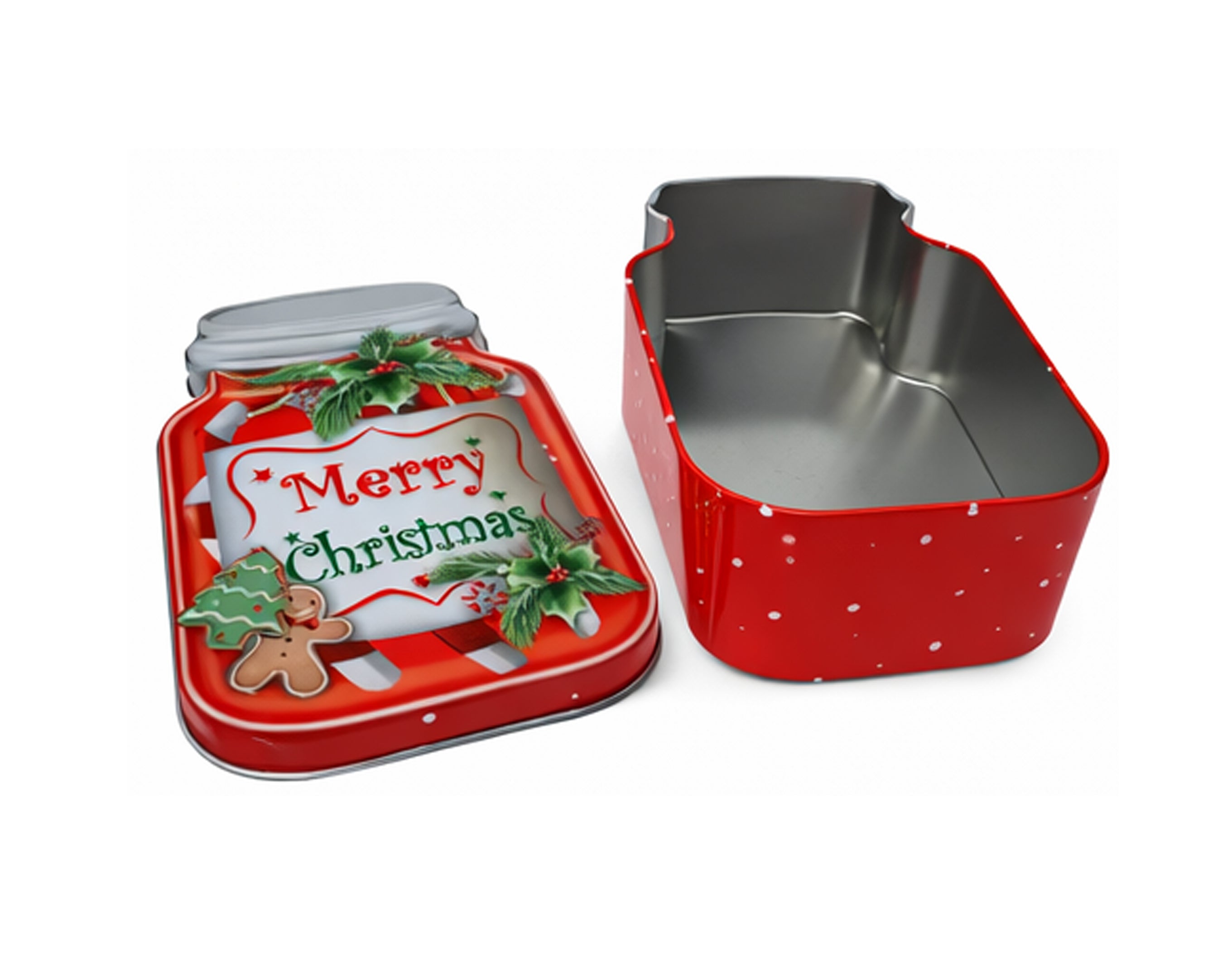 SCATOLA A BARATTOLO IN LATTA DECORO NATALIZIO 15X9.5CM 2 FANTASIE