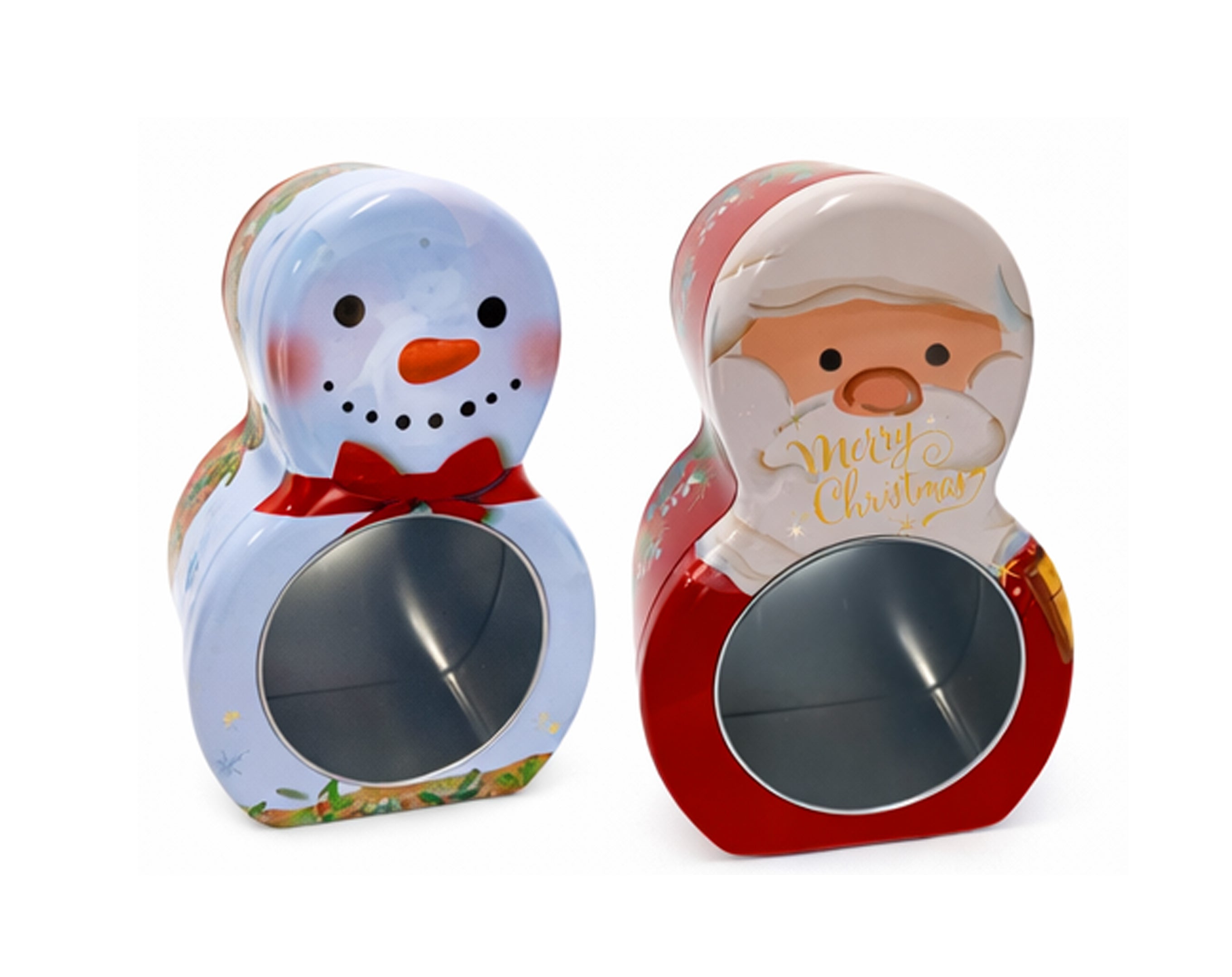 SCATOLA NATALIZIA CON FINESTRA IN LATTA 2 FANTASIE 19x12.5CM