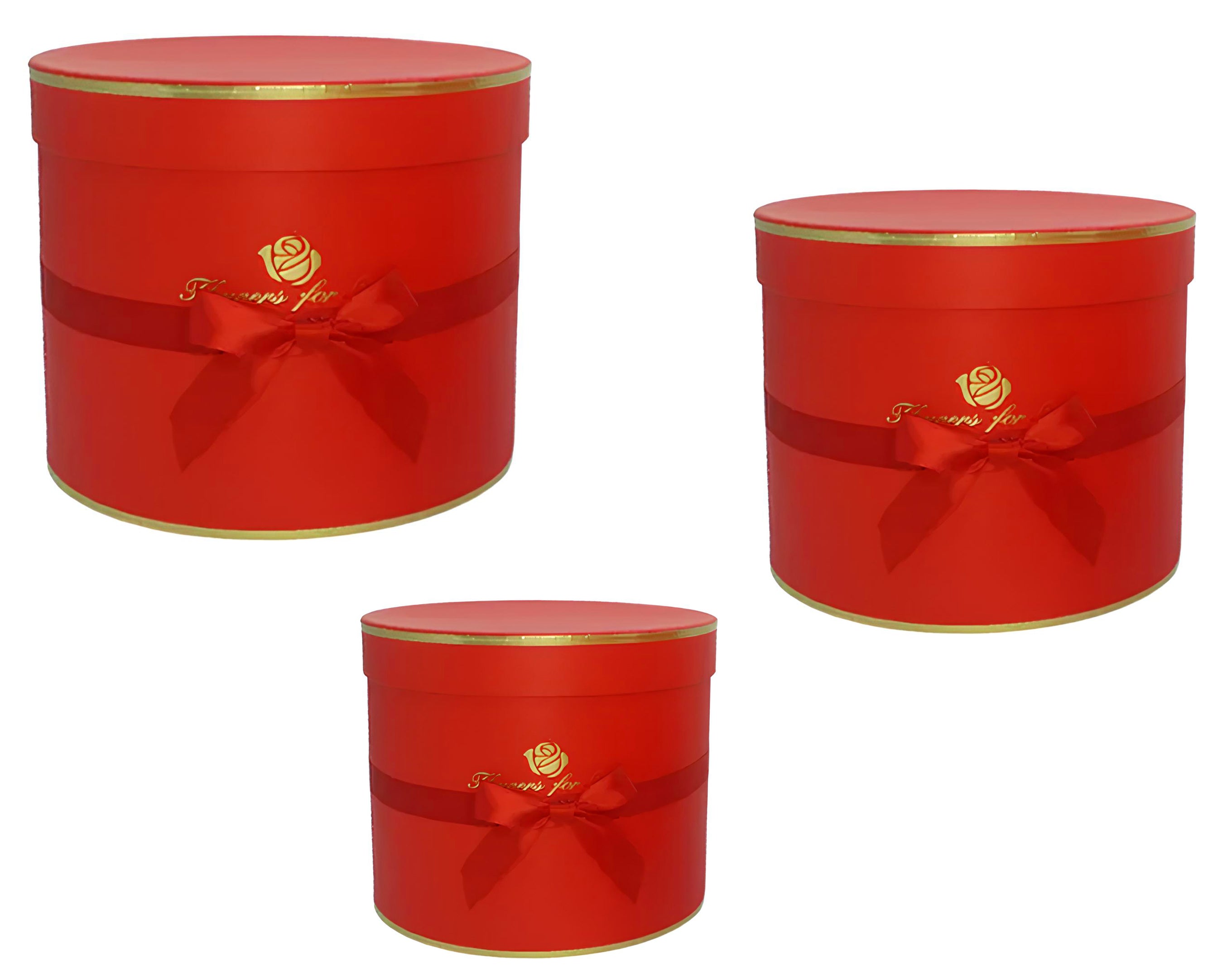 Juego de 3 cajas redondas de papel | Embalaje para dulces de San Valentín