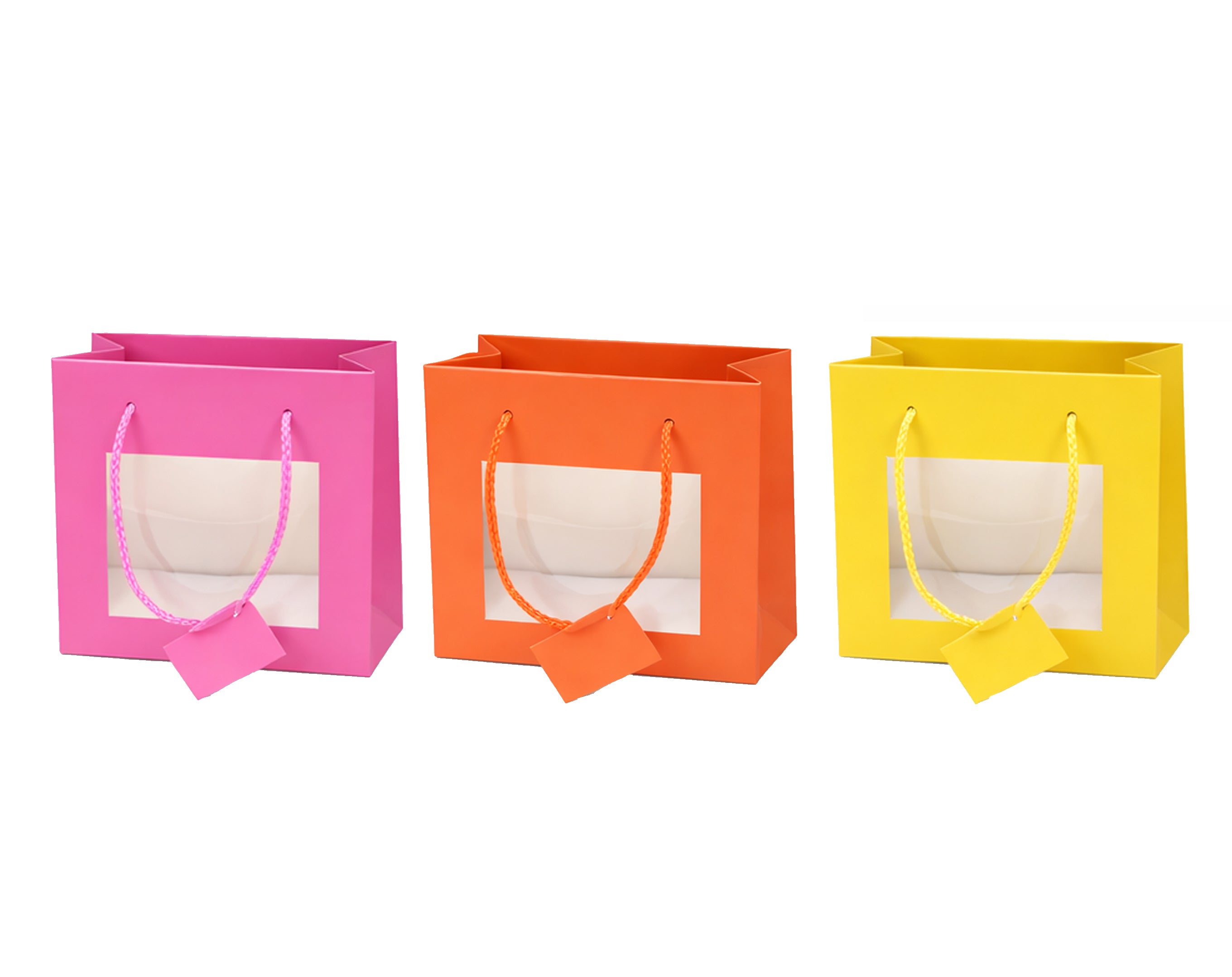 Bolsa de regalo de papel de 16 x 14 cm con vitrina | Embalaje para dulces de Pascua