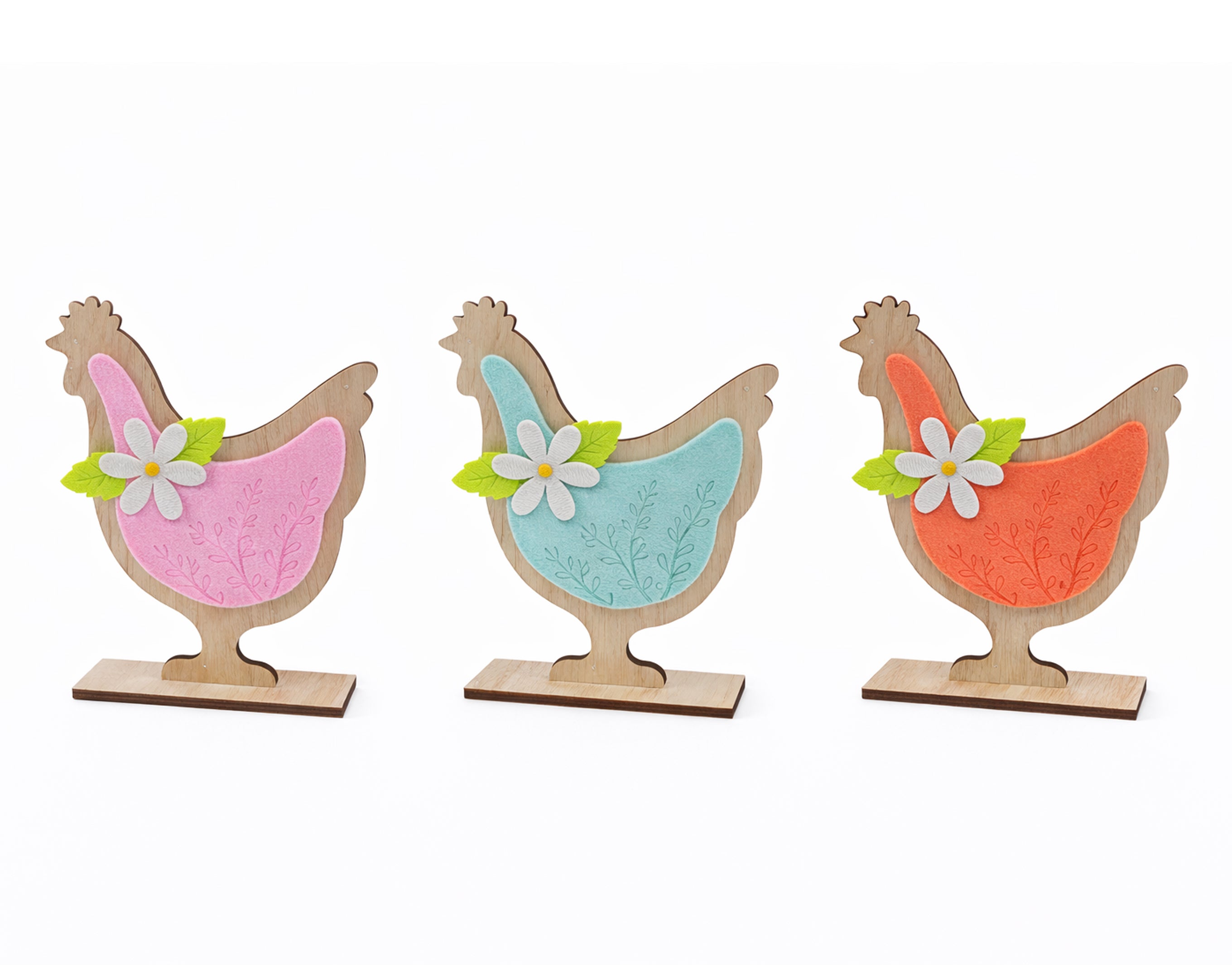 Gallina de Pascua de madera y fieltro | Regalos de Pascua