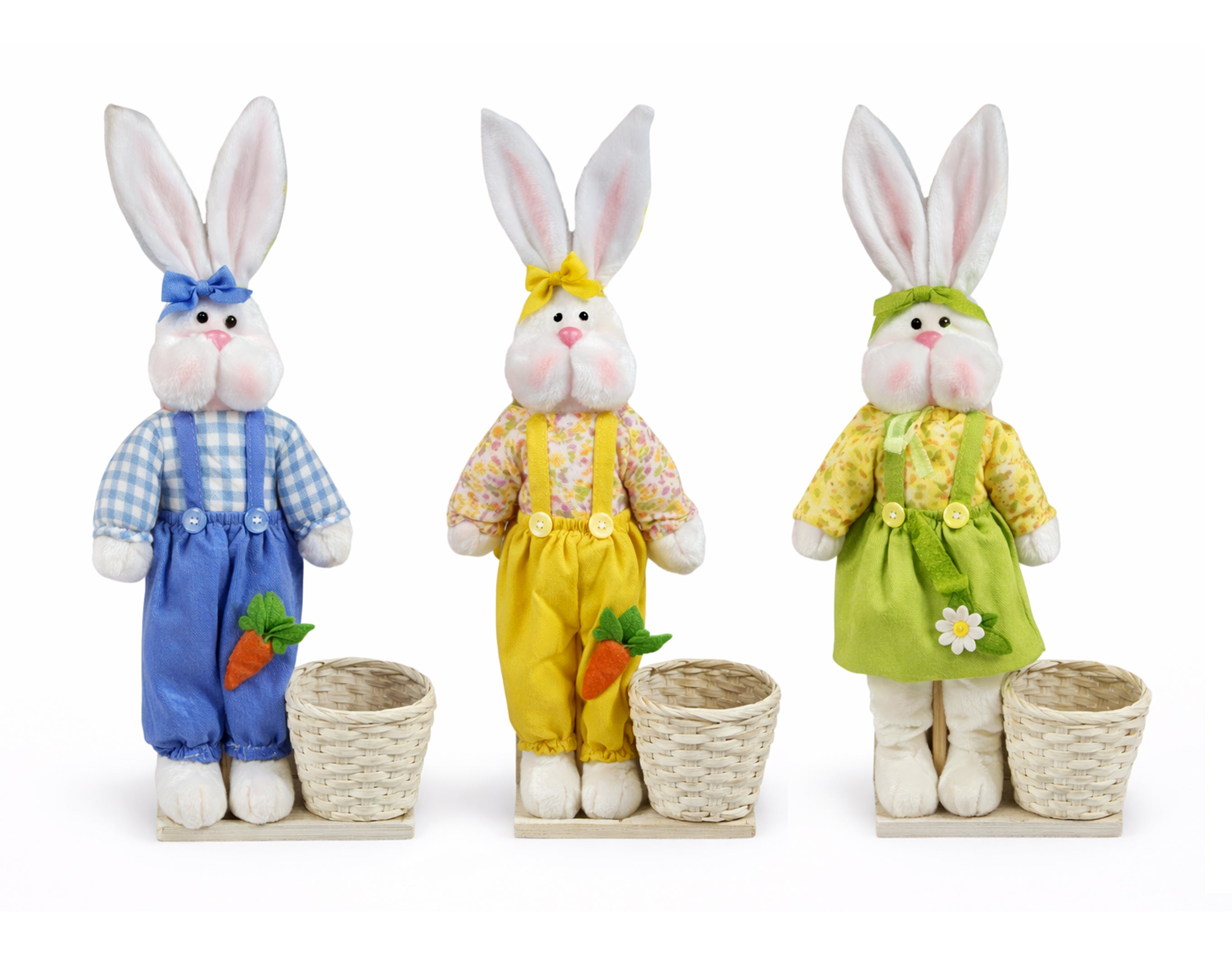Conejo de Pascua de pie con cesta, 61 cm | Embalaje para dulces de Pascua