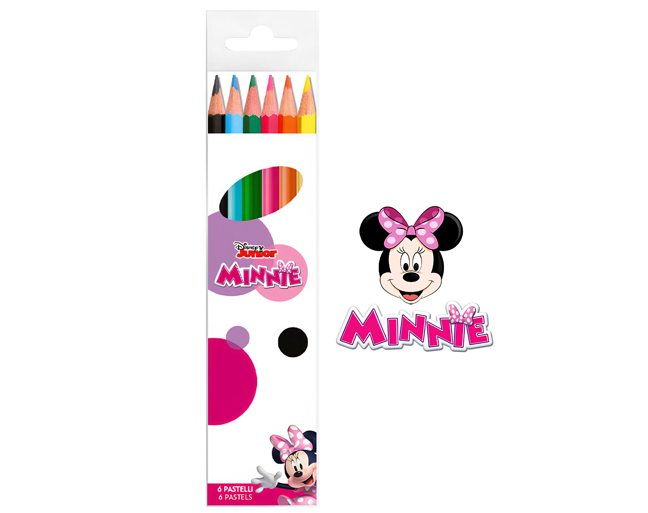 SET 6 PASTELLI COLORATI MINNIE | Sorpresa per uova di Pasqua