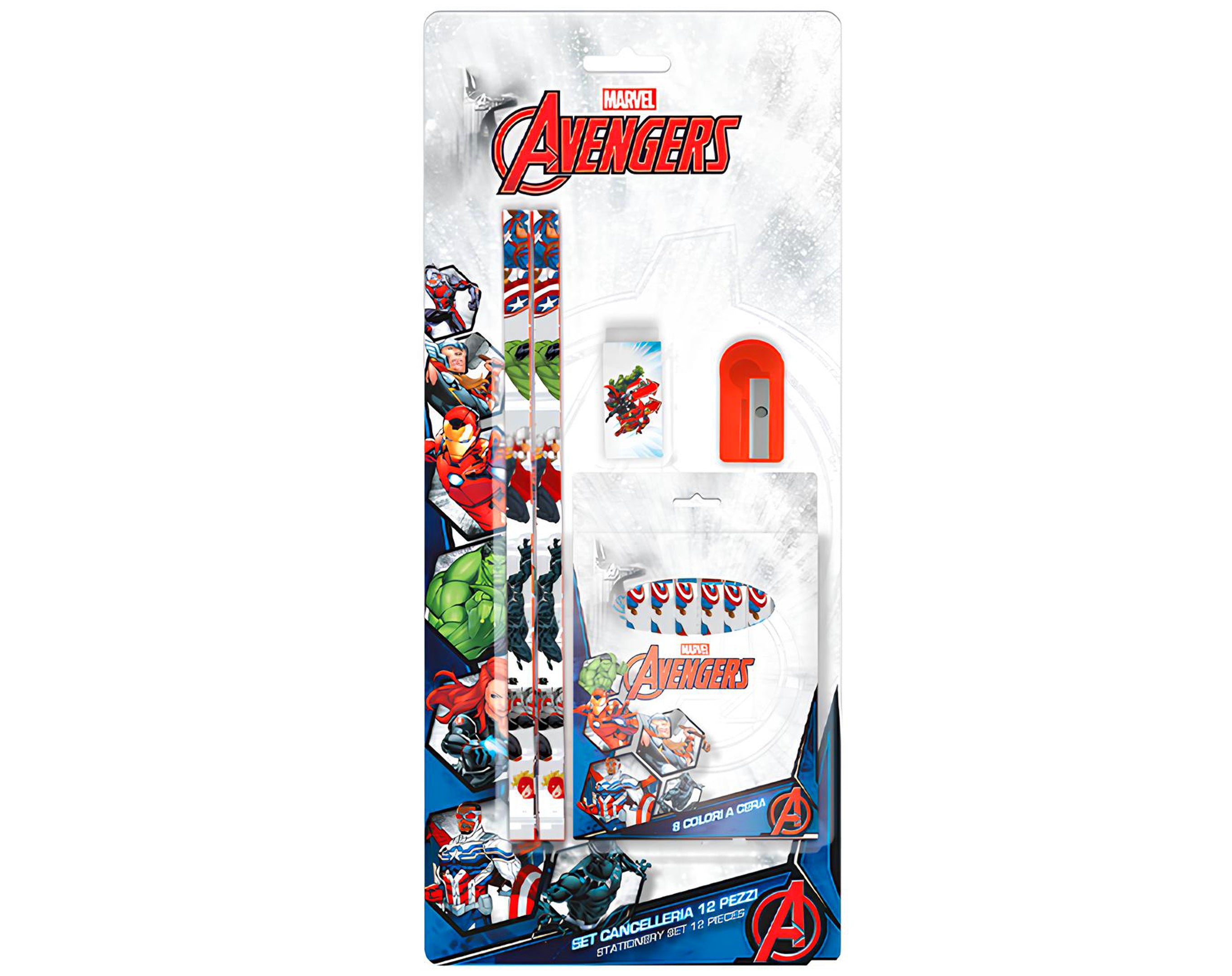 SET 12 PZ CANCELLERIA IN BLISTER AVENGERS | Sorpresa per uova di Pasqua