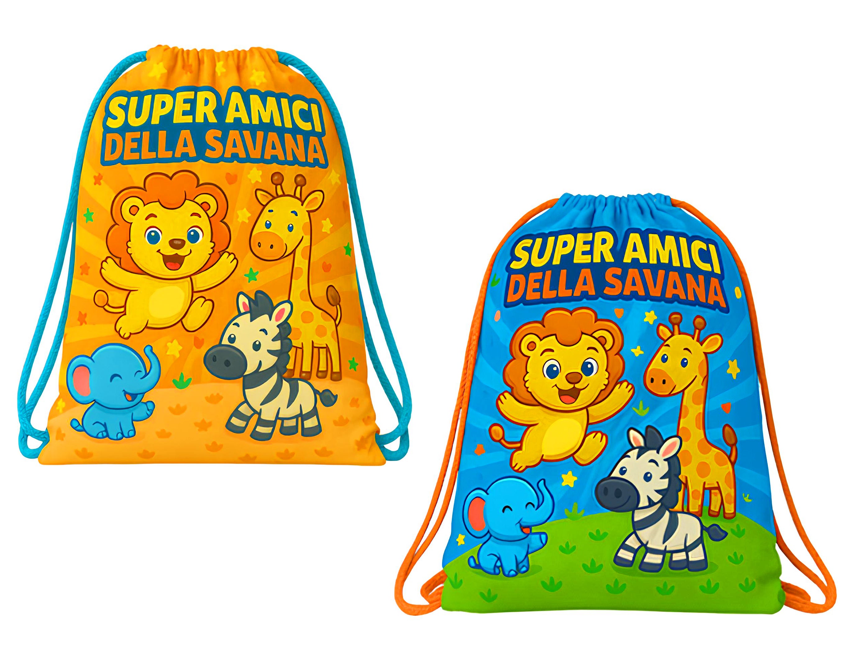 SACCA AMICI SAVANA 42X35CM | Sorpresa per uova di Pasqua