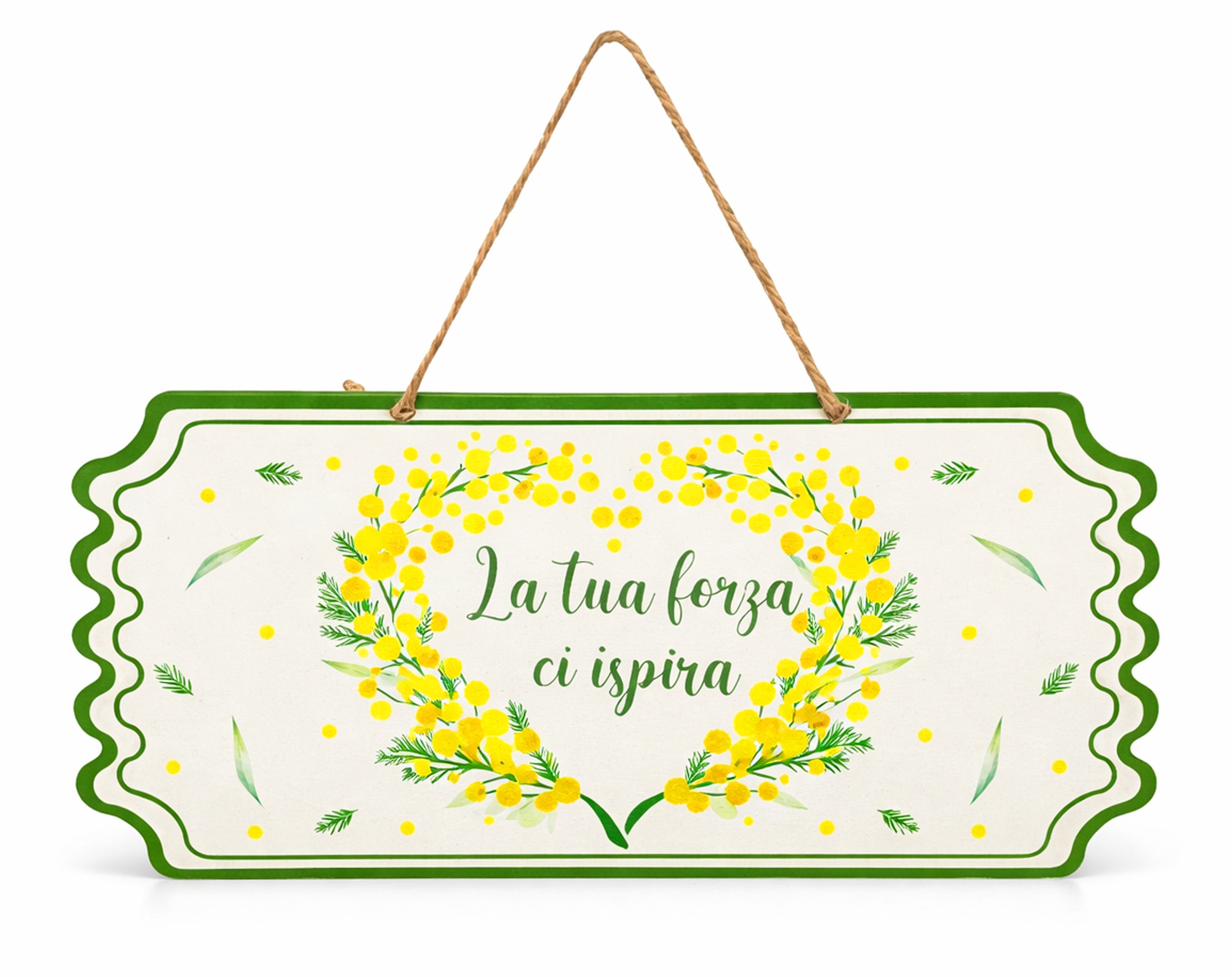 APPENDINO TARGHETTA CON FRASE FESTA DELLA DONNA 11.5X25.5CM