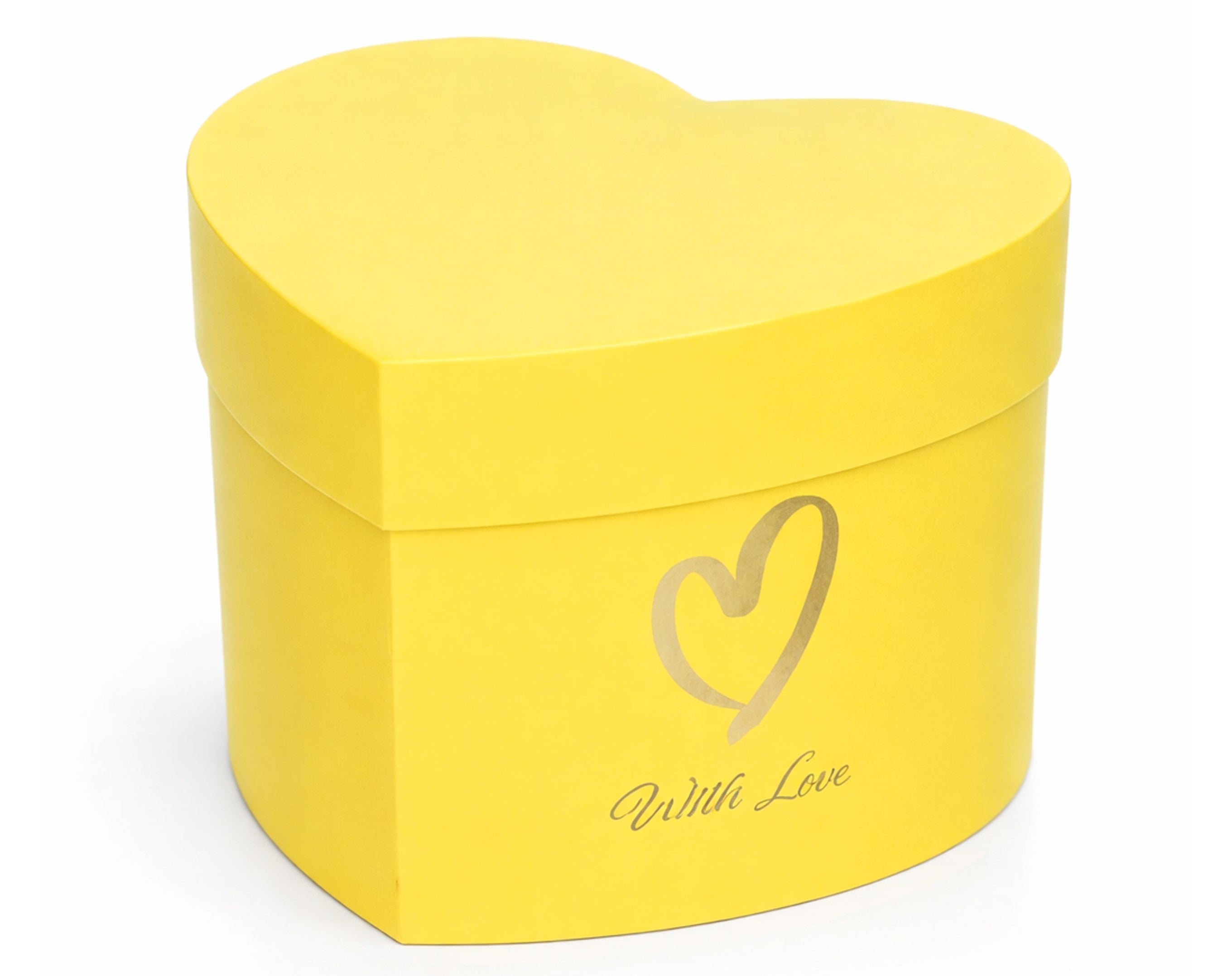 SCATOLA IN CARTONE A FORMA DI CUORE GIALLO 12X12X11CM