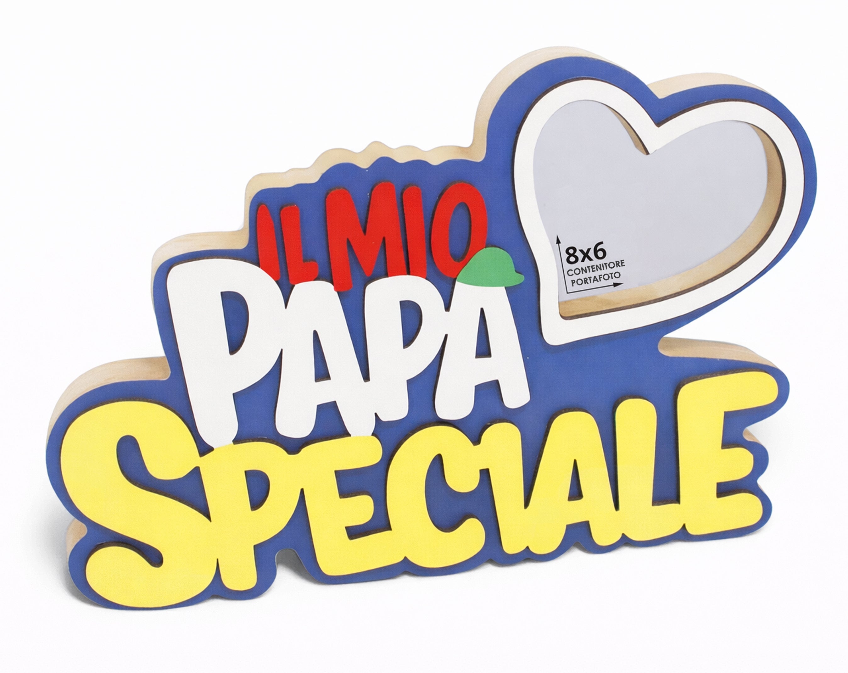 Marco de fotos de madera y mensaje para el Día del Padre