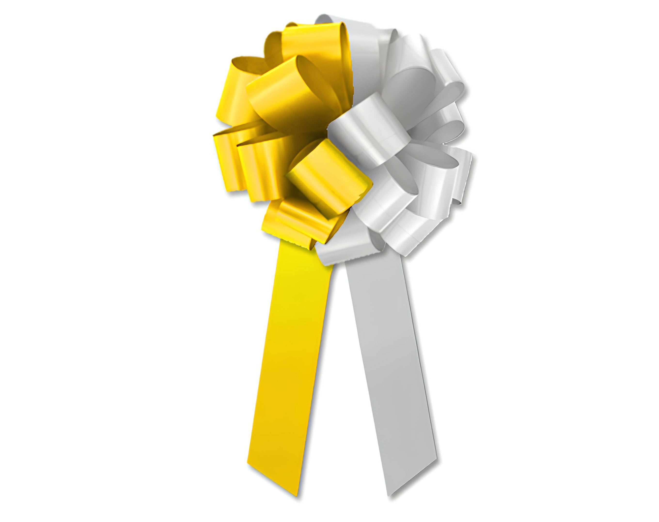 FIOCCO 31X95 BICOLOR GIALLO BIANCO | Incarto PPL per uova di Pasqua al cioccolato DAGERAF